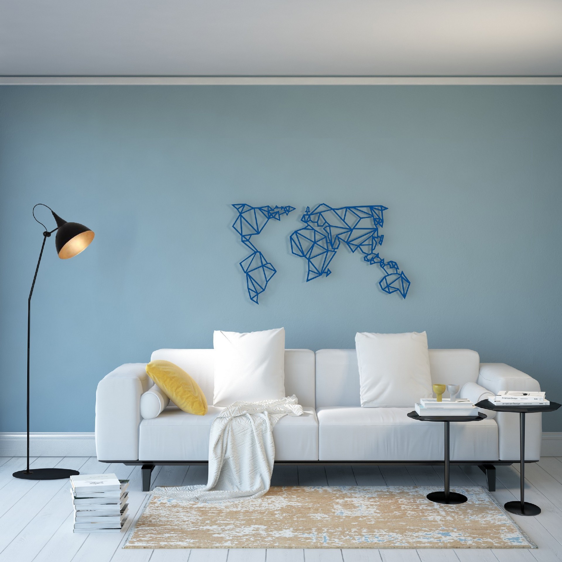 HOMEMANIA Decorazione da Parete Mondo, blu, , large