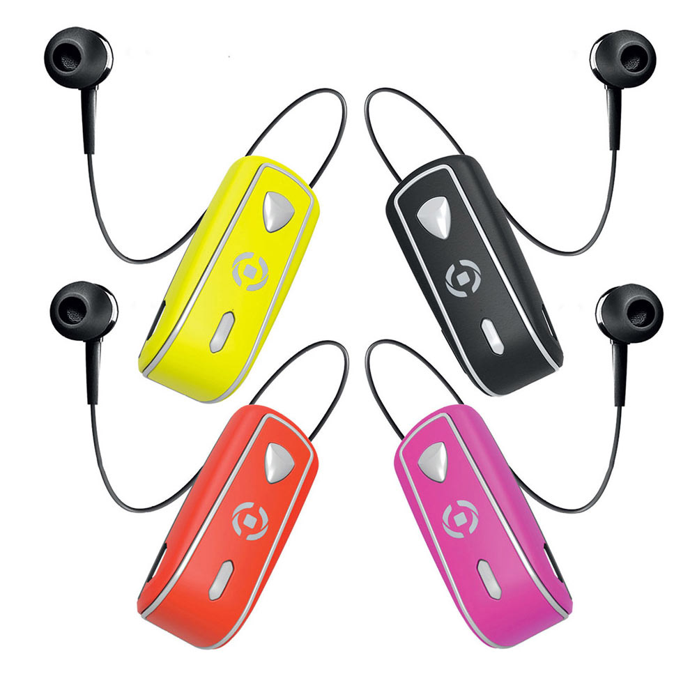 Auricolare Bluetooth con clip e cavo riavvolgibile, , large