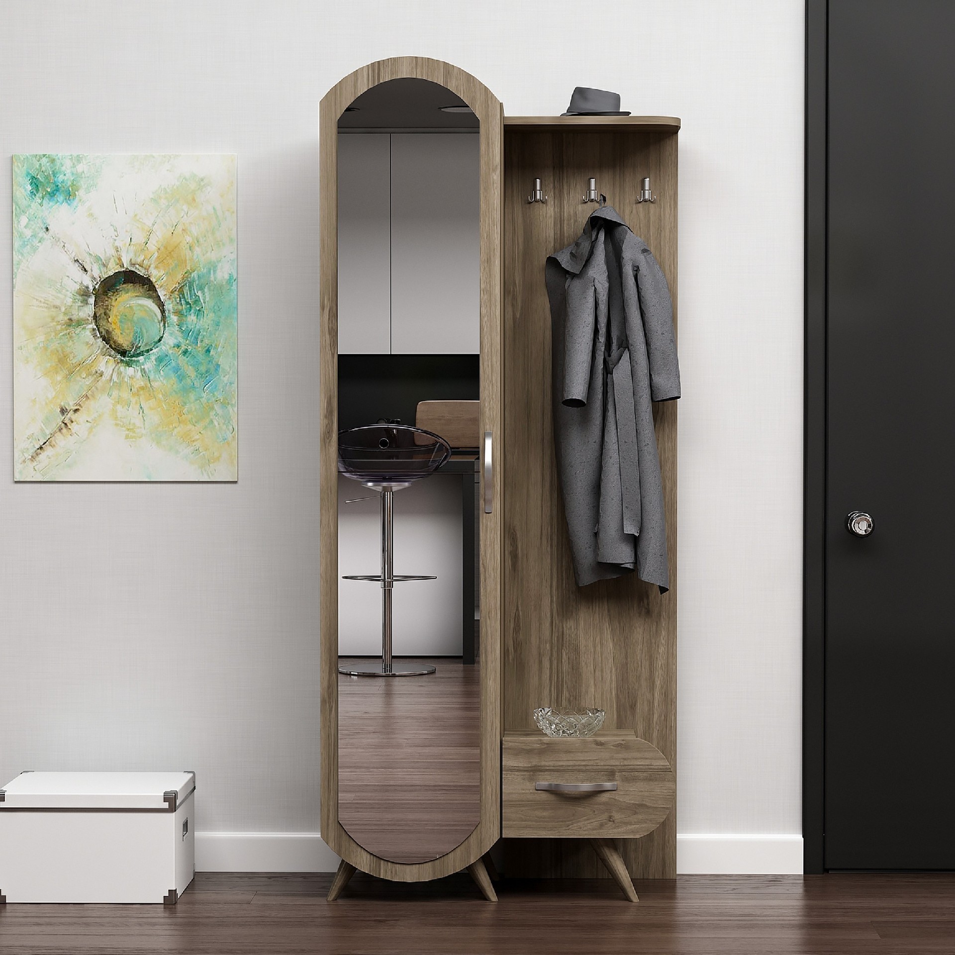 HOMEMANIA Mobile Ingresso Kerry, noce, , large