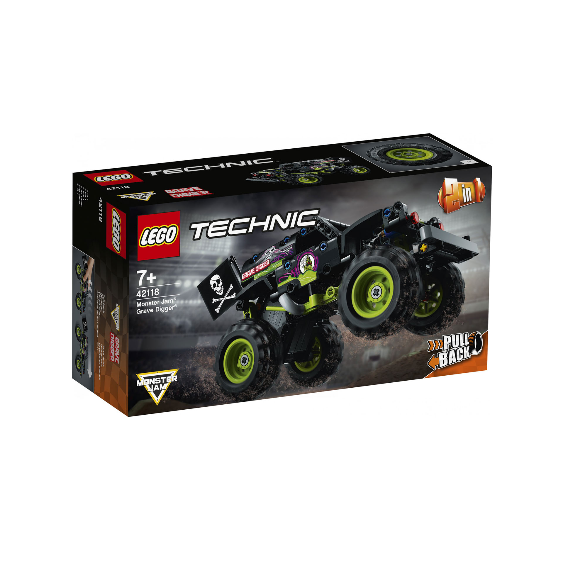 LEGO Technic Monster Jam Grave Digger, Kit 2 in 1 da Truck a Buggy Fuoristrada c 42118, , large