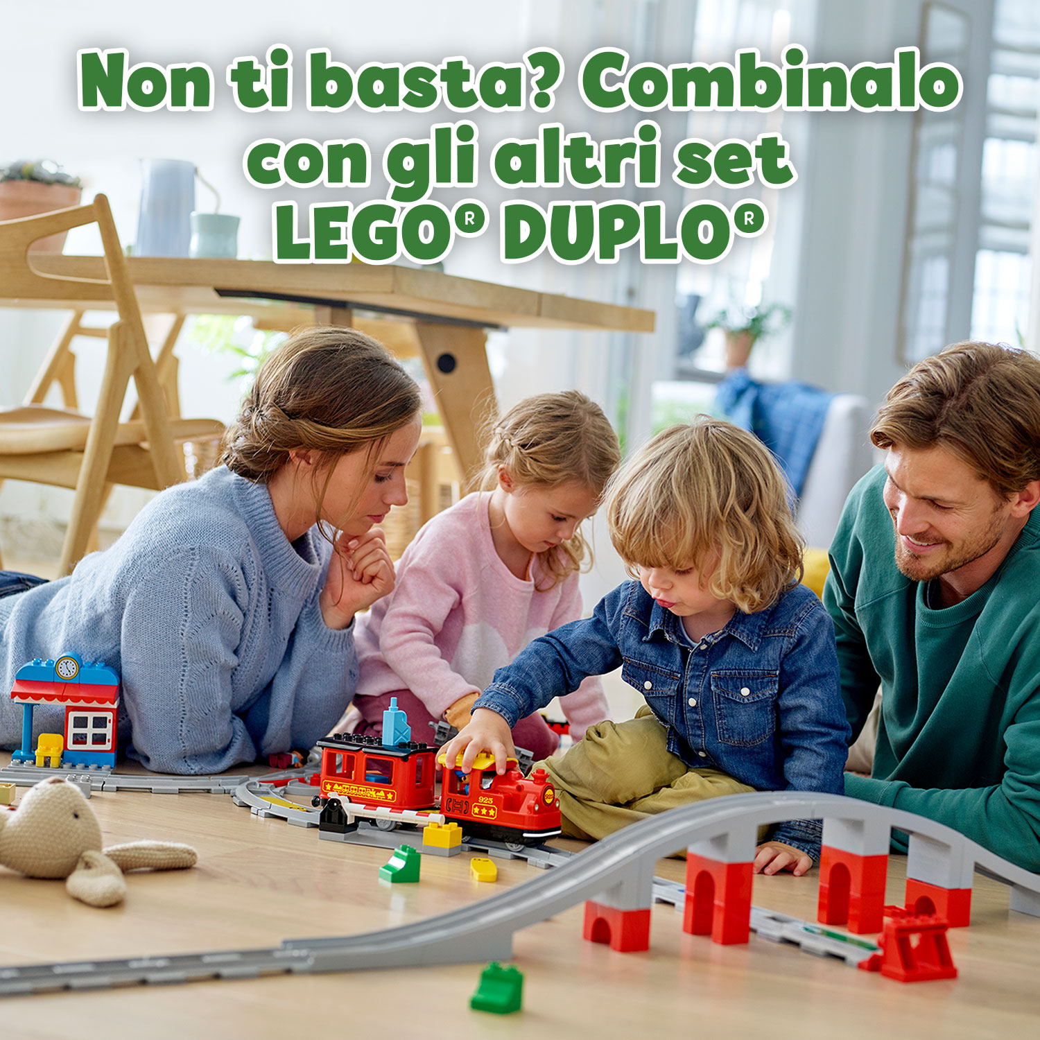 LEGO DUPLO Town Treno a Vapore per Bambini, Luci e Suoni, Giocattolo Push & Go p 10874, , large