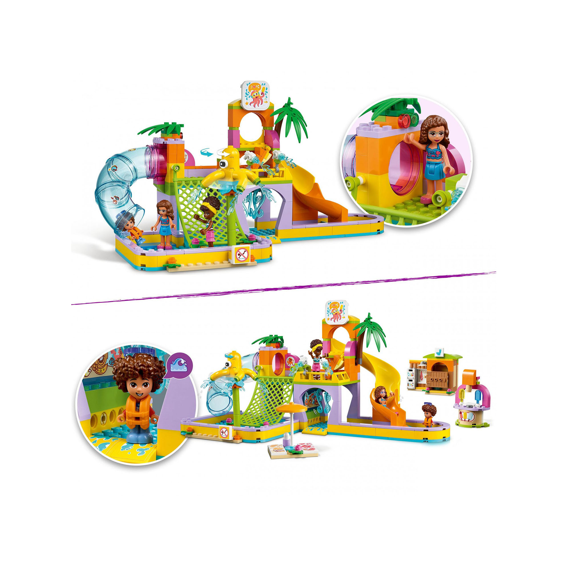 LEGO Friends Parco Acquatico, Set con Piscina con Scivolo, Gioco Estivo con Mini 41720, , large