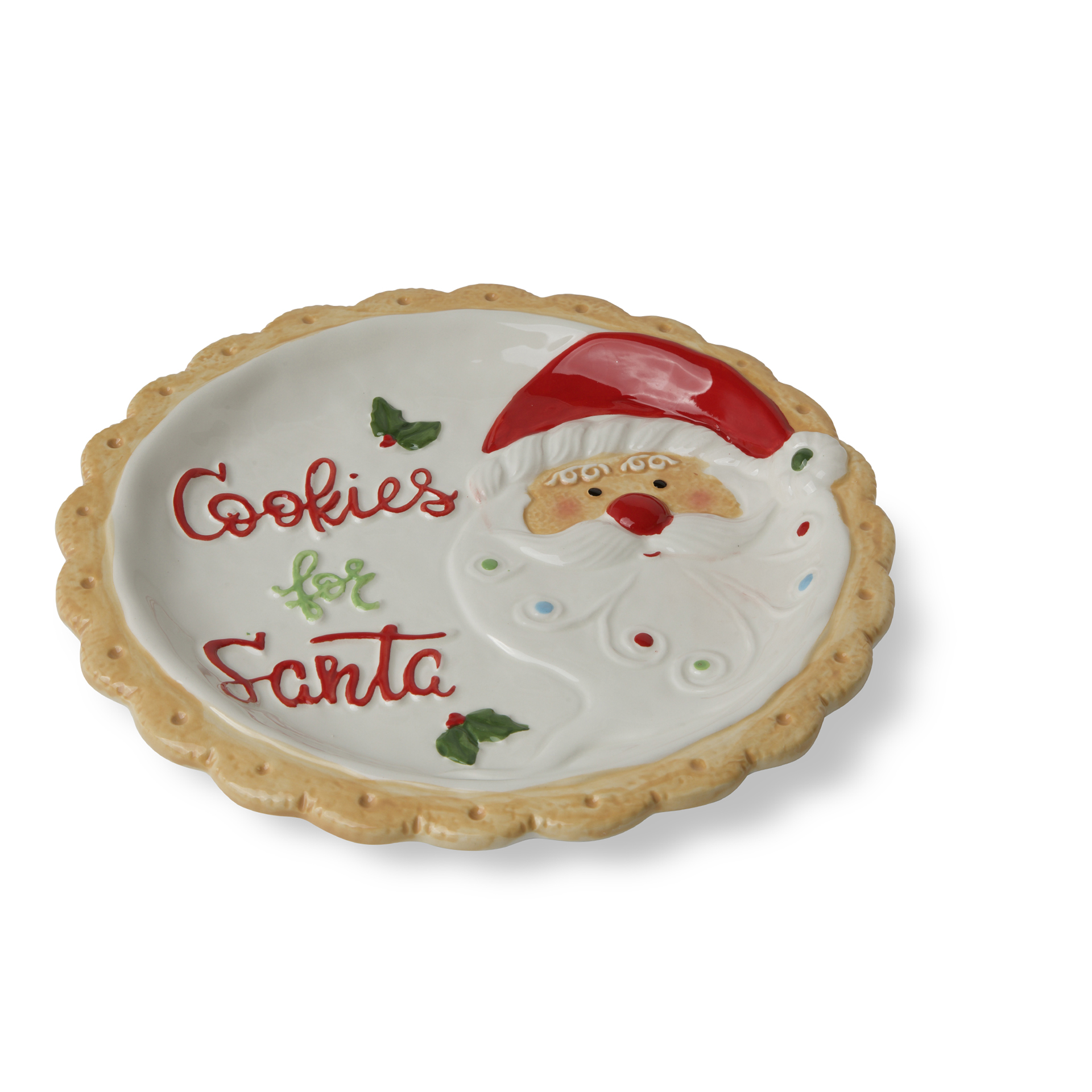 Piatto Natalizio Porta Biscotti - Babbo Natale, , large