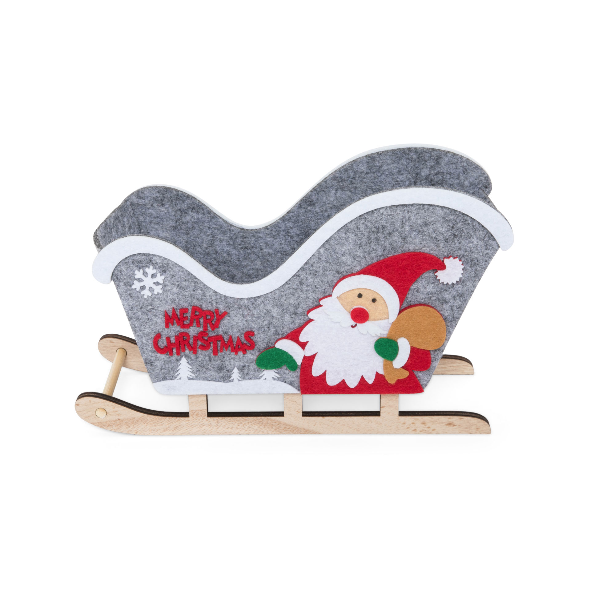 Slitta Babbo Natale in legno, , large