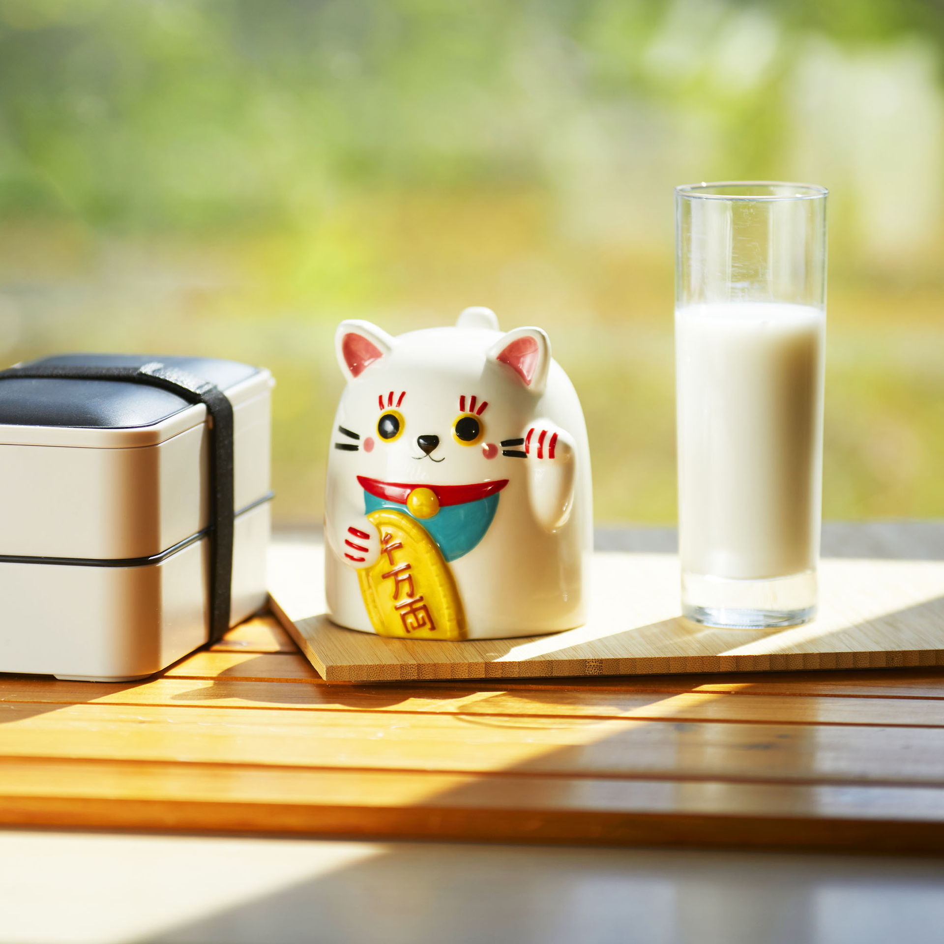 Tazza sottosopra in ceramica gatto Maneki Neko, , large
