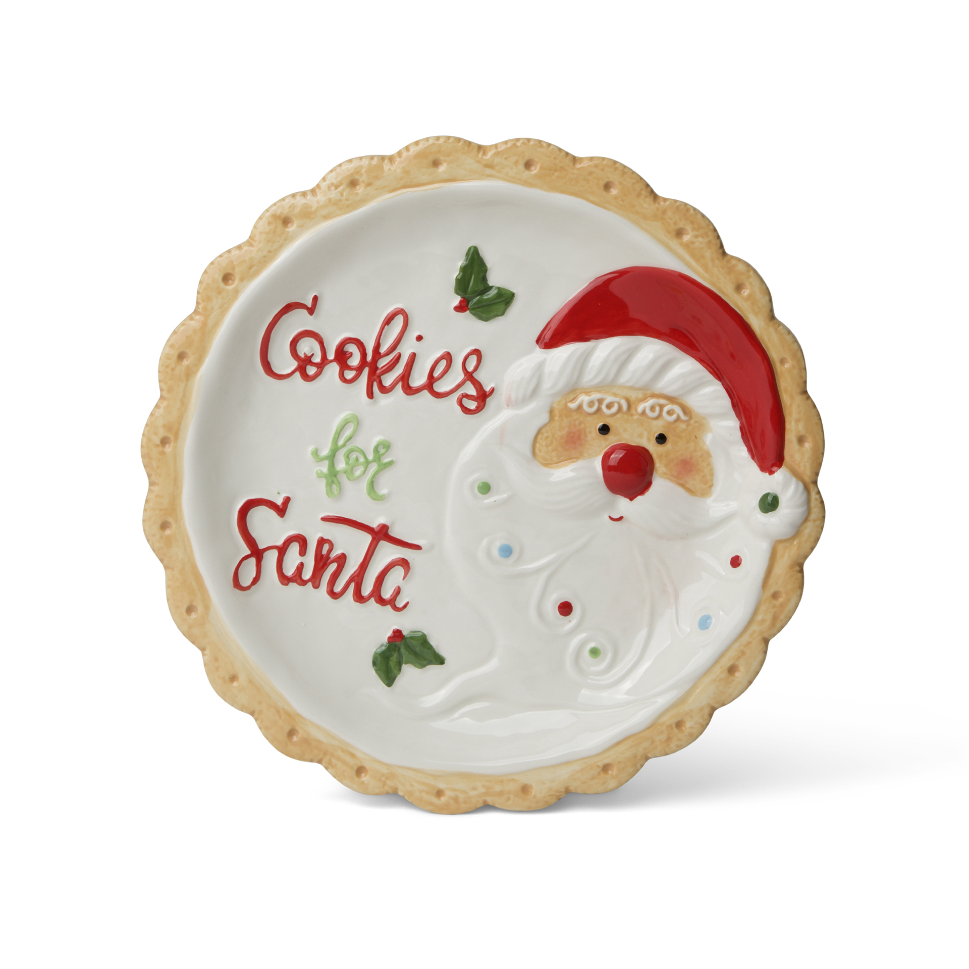 Piatto Natalizio Porta Biscotti - Babbo Natale, , large