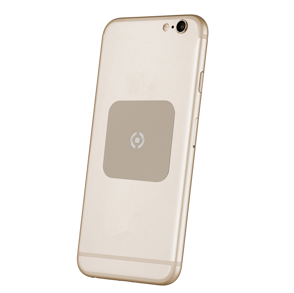 Set 2 placchette metalliche adesive Celly, , large