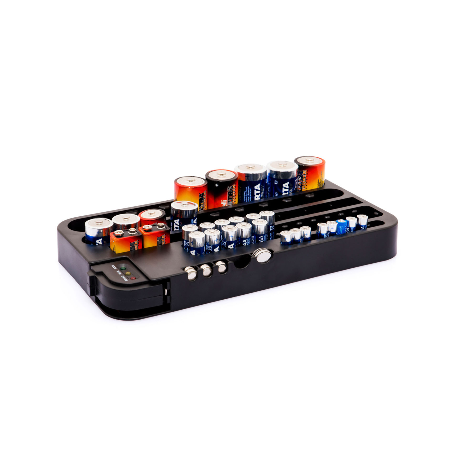 Organizzatore Per Batterie Con Tester Integrato Removibile, , large