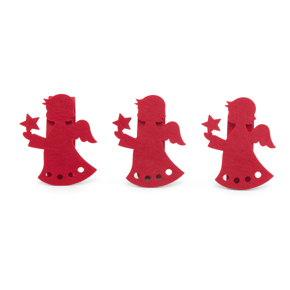 Portatovaglioli natalizi in feltro-  Set di 3 pz, , large