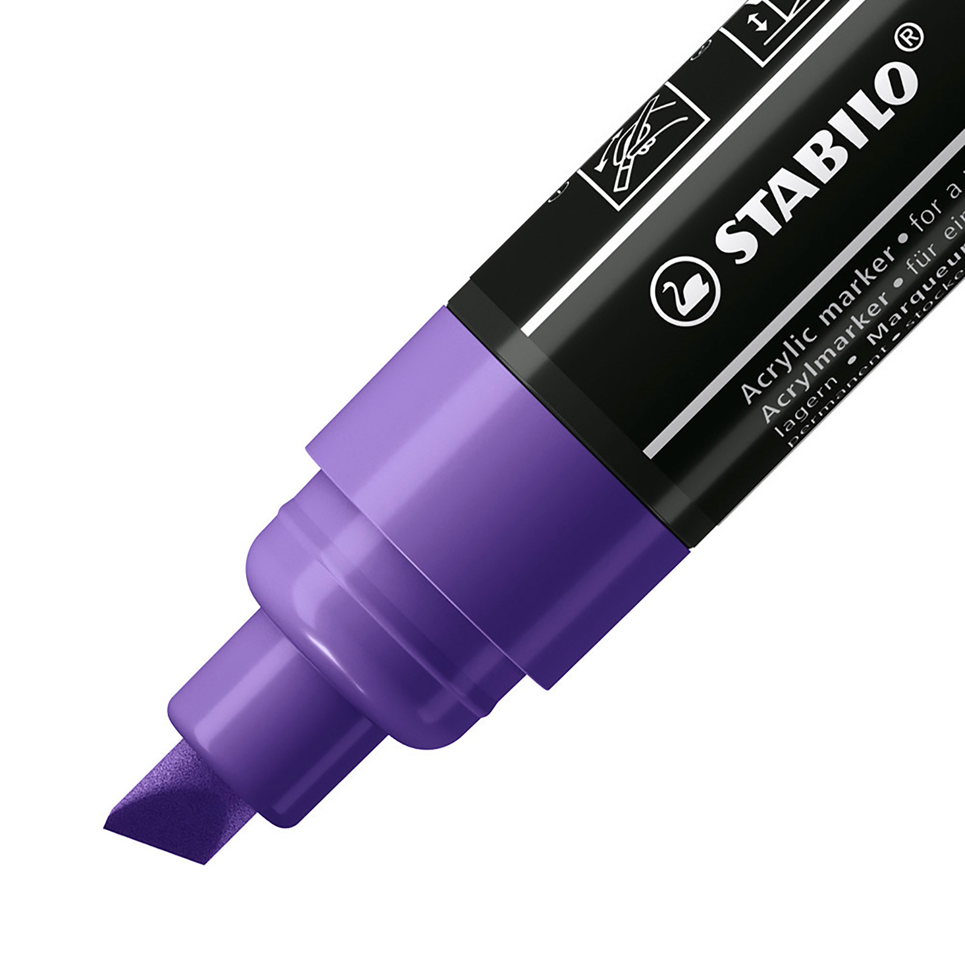 STABILO FREE Acrylic - T800C Punta a scalpello 4-10mm - Confezione da 5 - Viola, , large