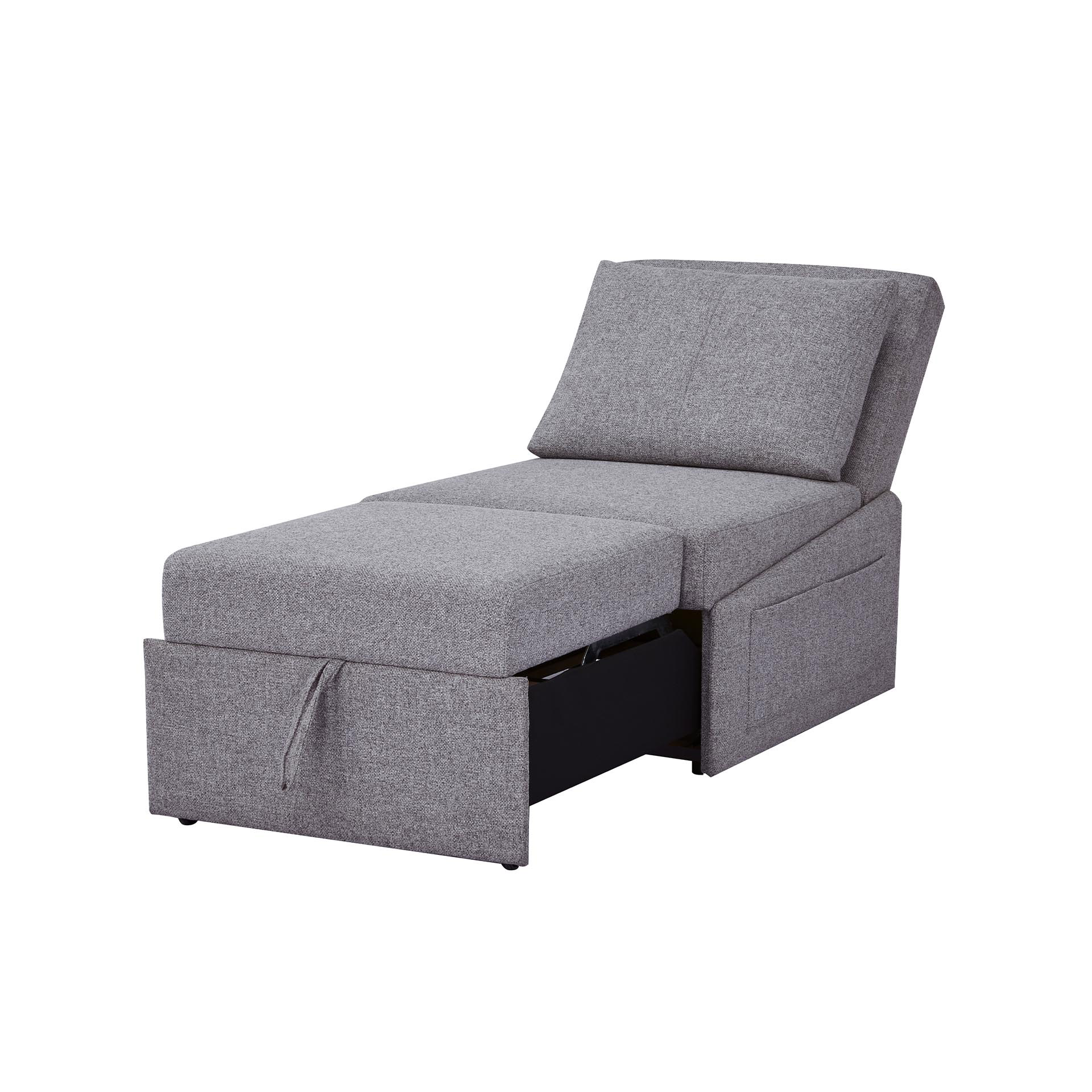 Poltrona letto singolo salvaspazio grigia, , large