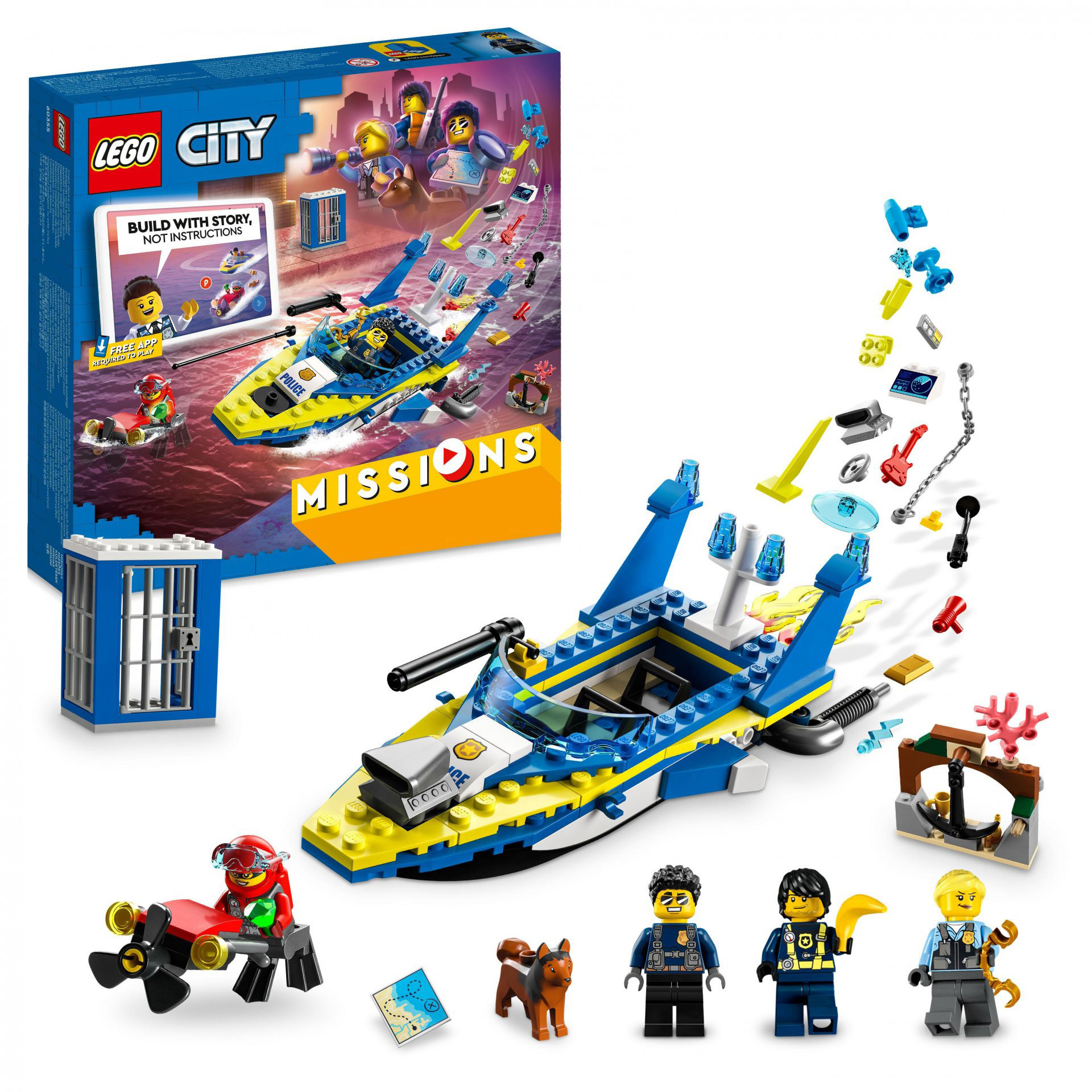 LEGO City Missioni Investigative della Polizia Marittima, Set Costruzioni con Av 60355, , large