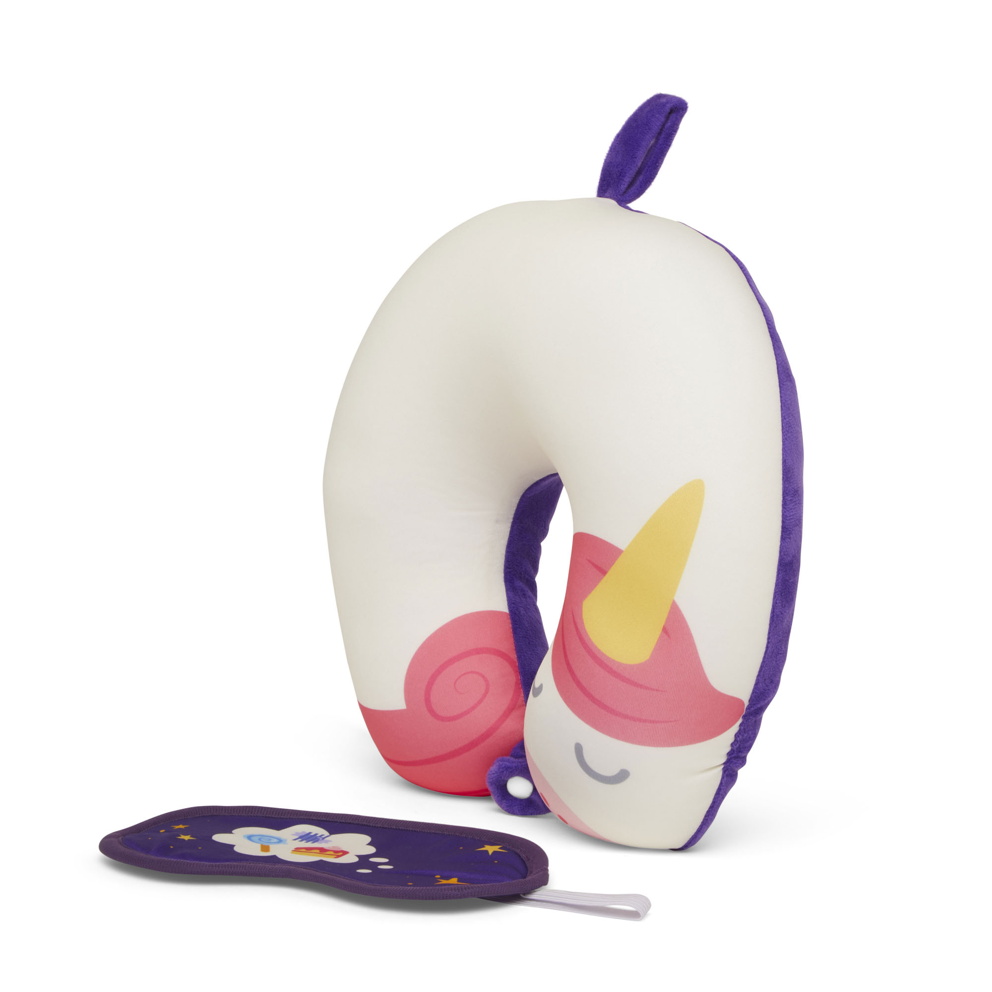 Cuscino da viaggio con maschera per dormire - Unicorno, , large