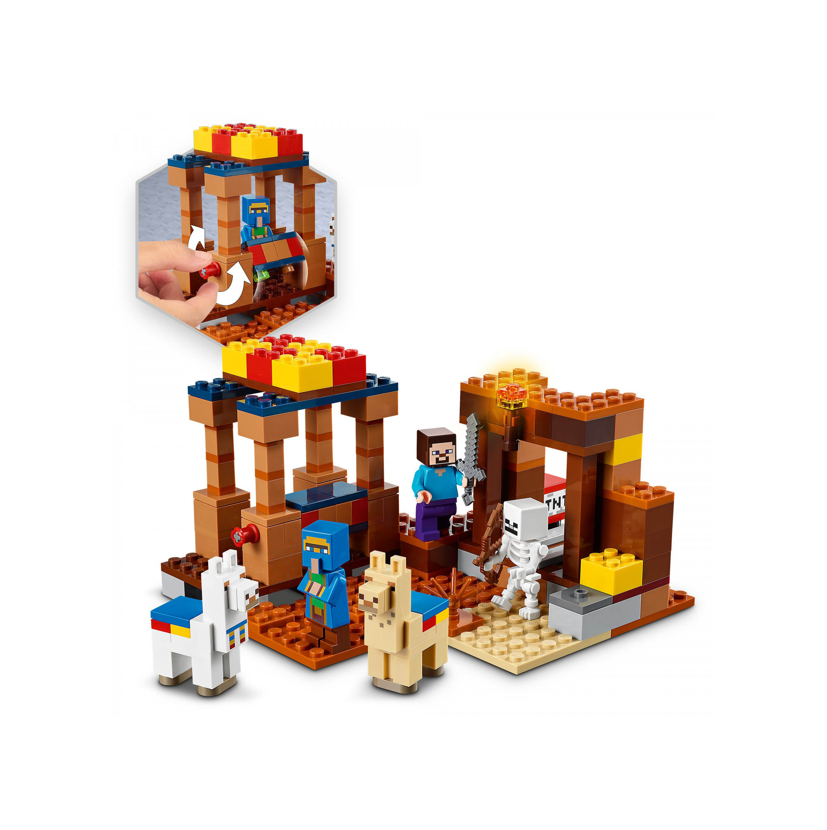 LEGO Minecraft Il Trading Post, Set da Costruzione con Figure di Steve, Scheletr 21167, , large