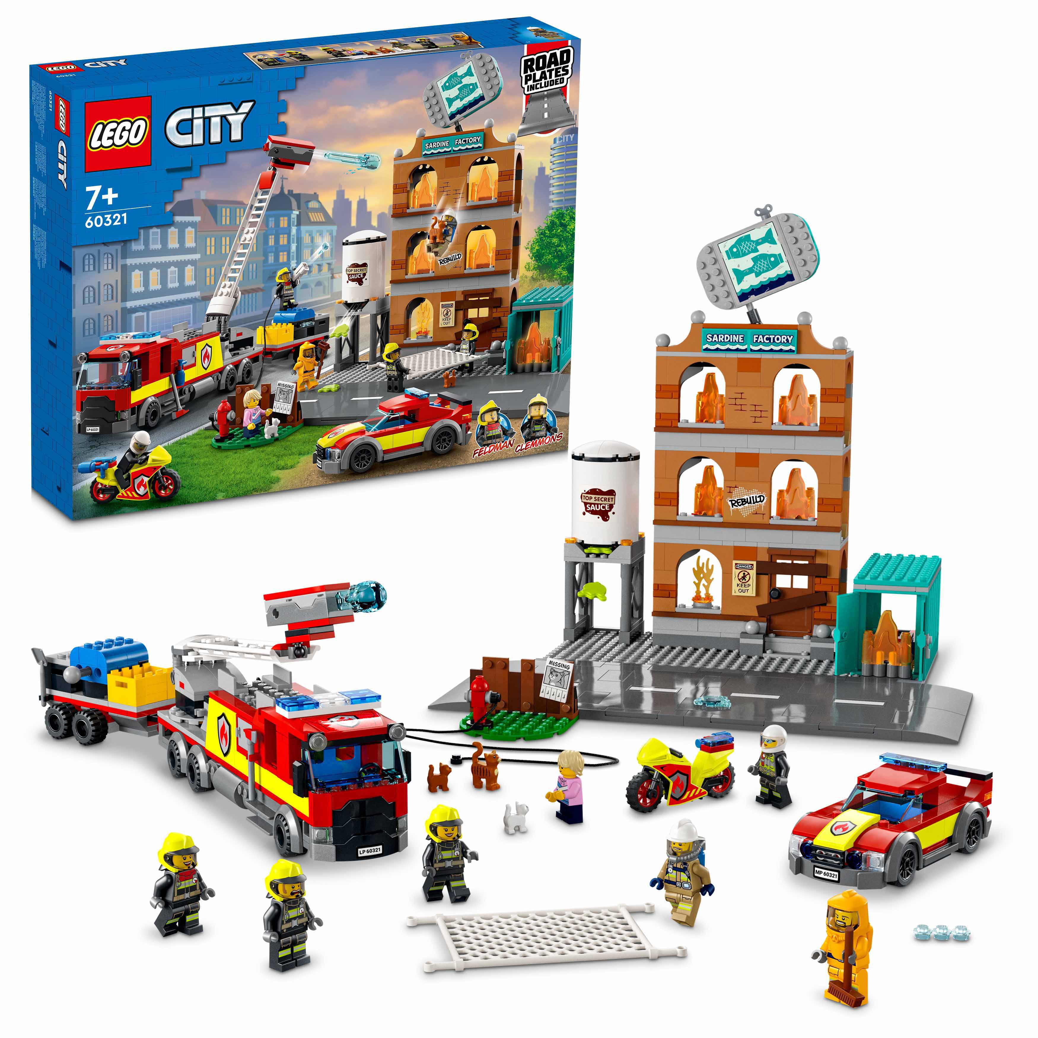 LEGO City Fire Vigili del Fuoco, Edificio con Fiamme, Camion dei Pompieri Giocat 60321, , large