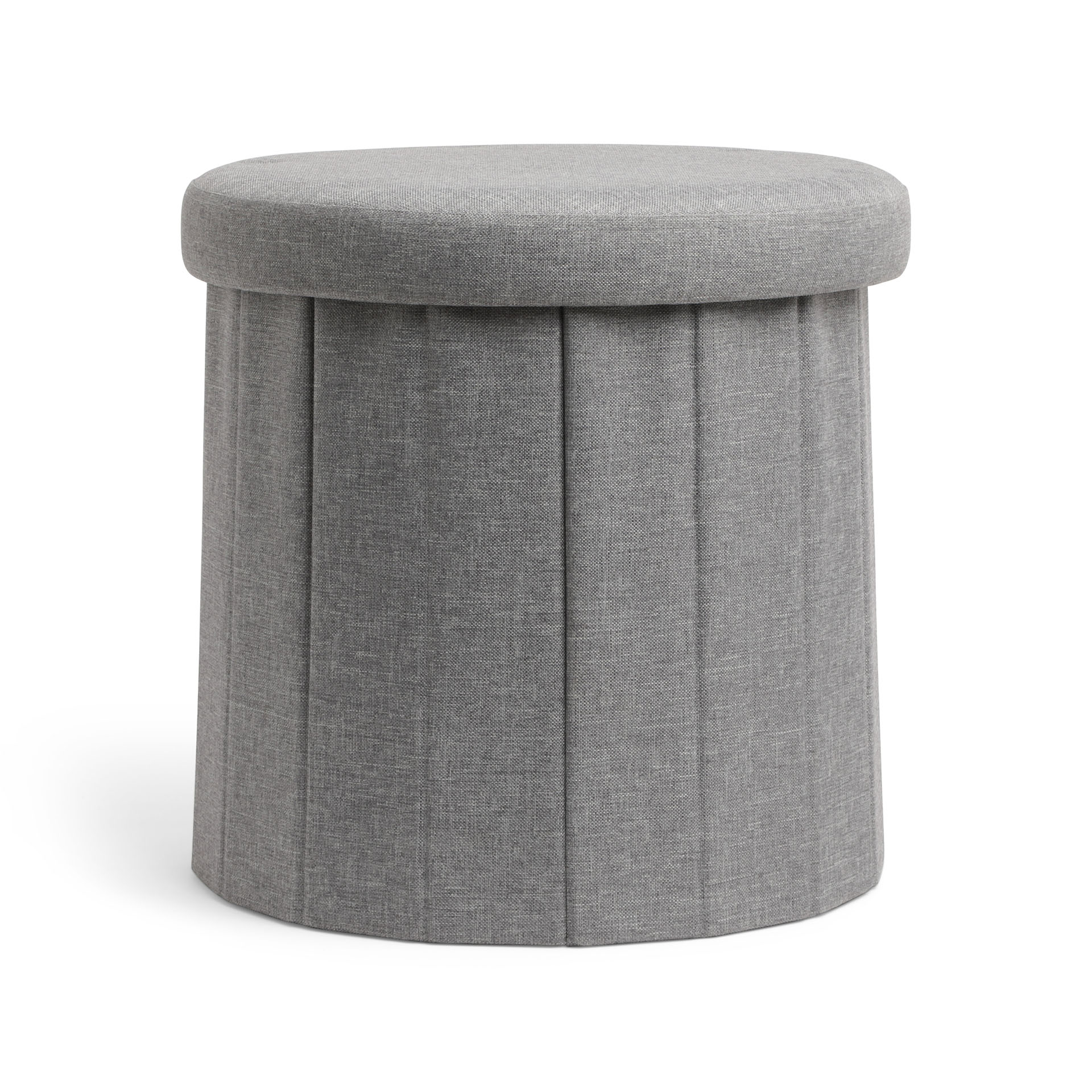 Pouf Contenitore Rotondo Pieghevole, , large