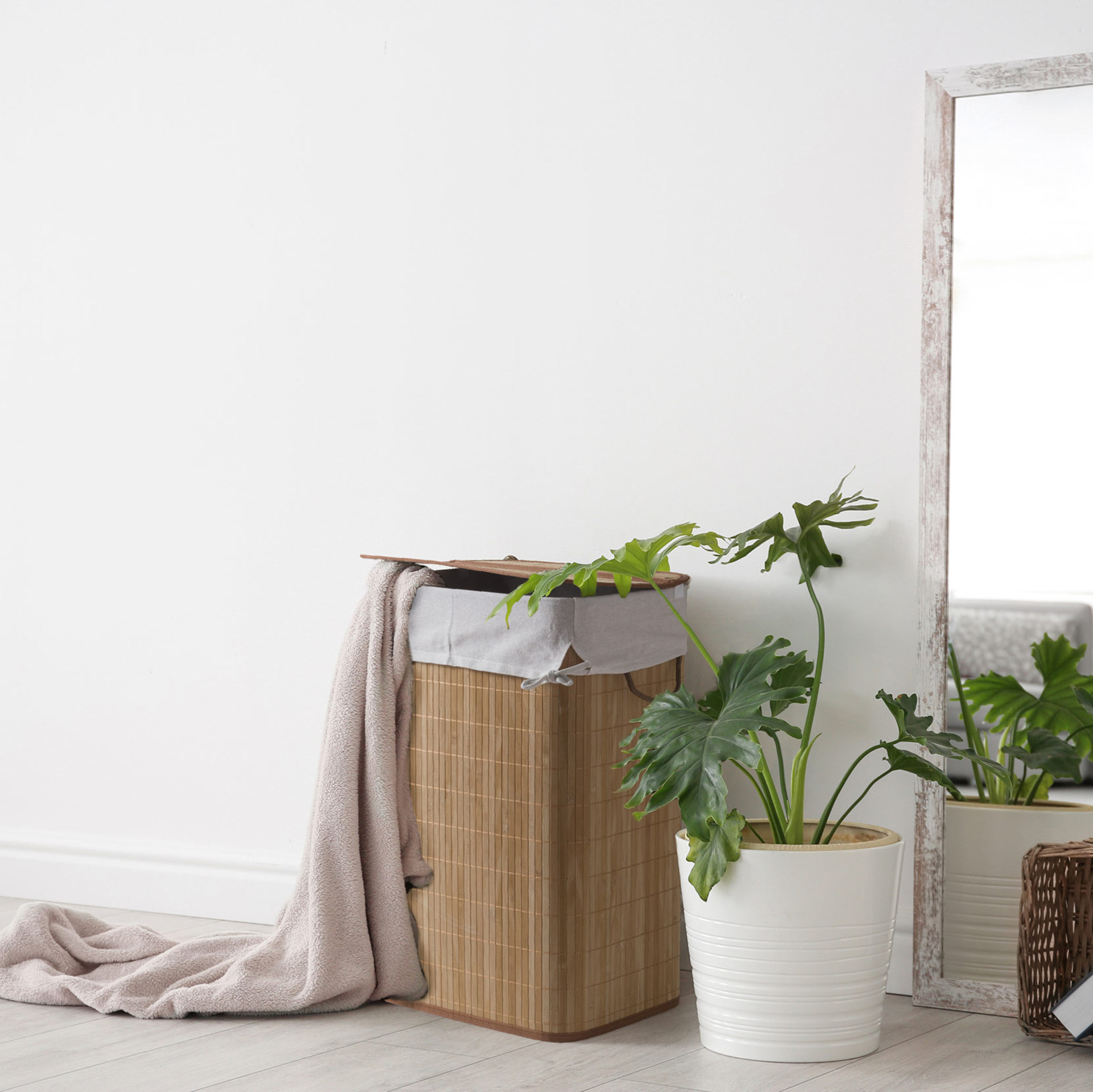 Cesta Porta Biancheria In Bamboo, , large