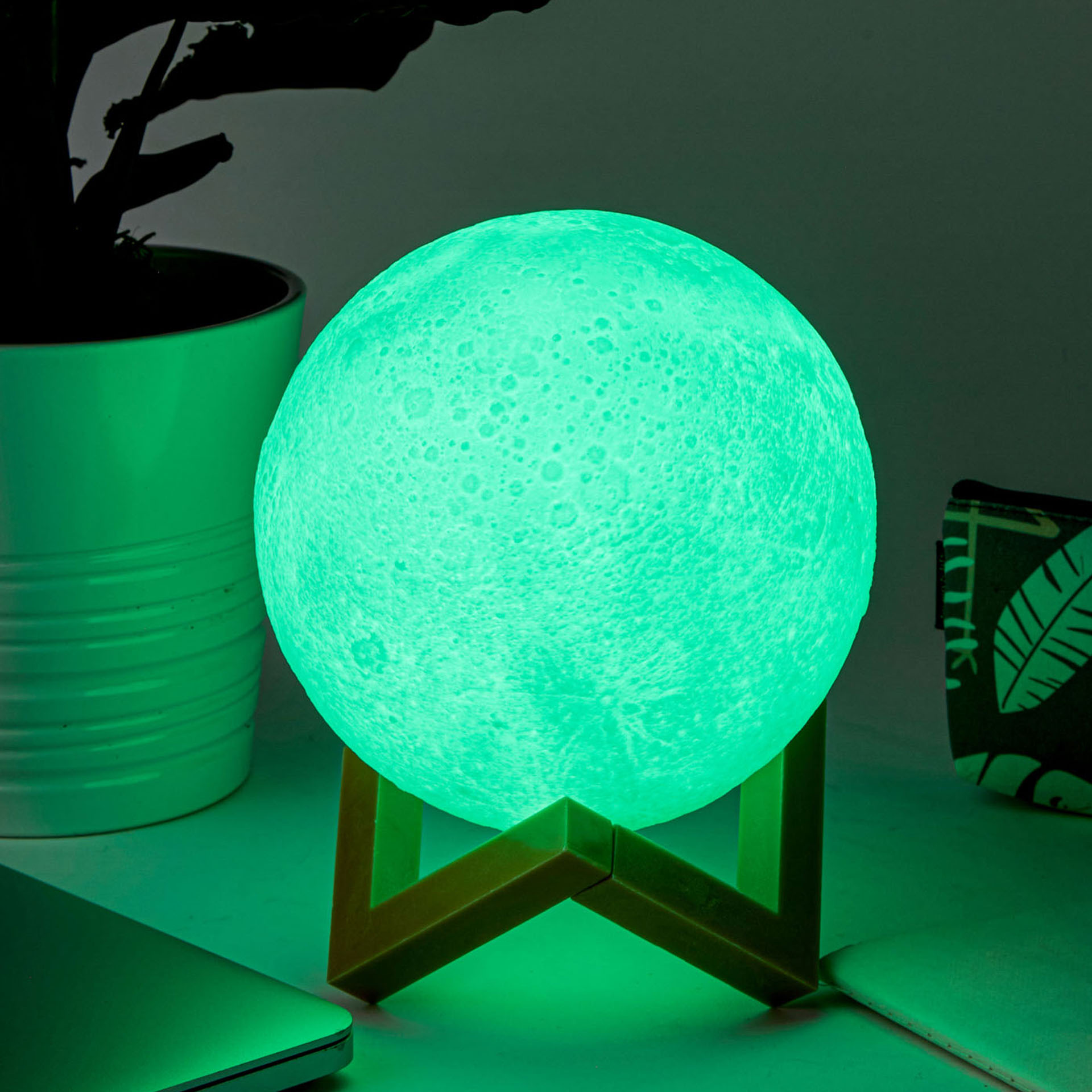 Lampada luna cambia colore ricaricabile, , large