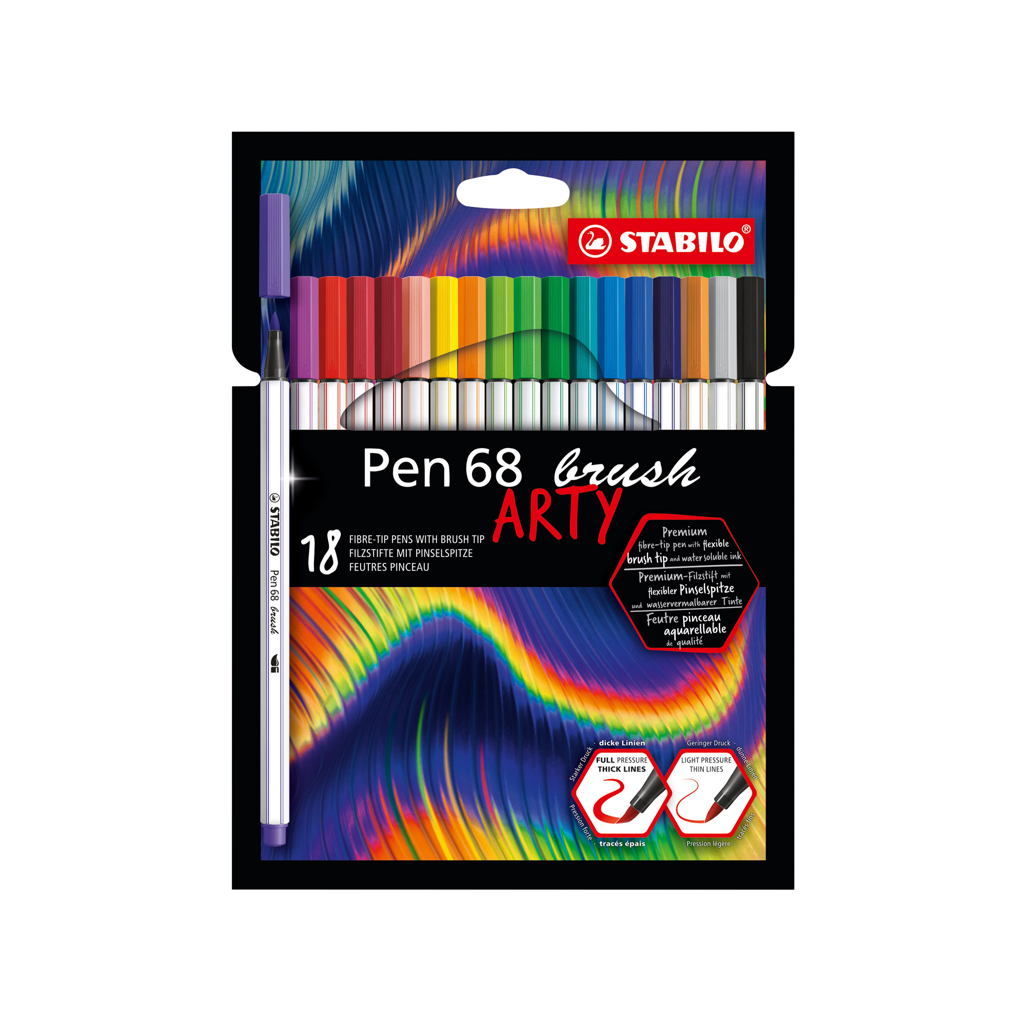 Pennarello Premium con punta a pennello per linee spesse e sottili STABILO Pen