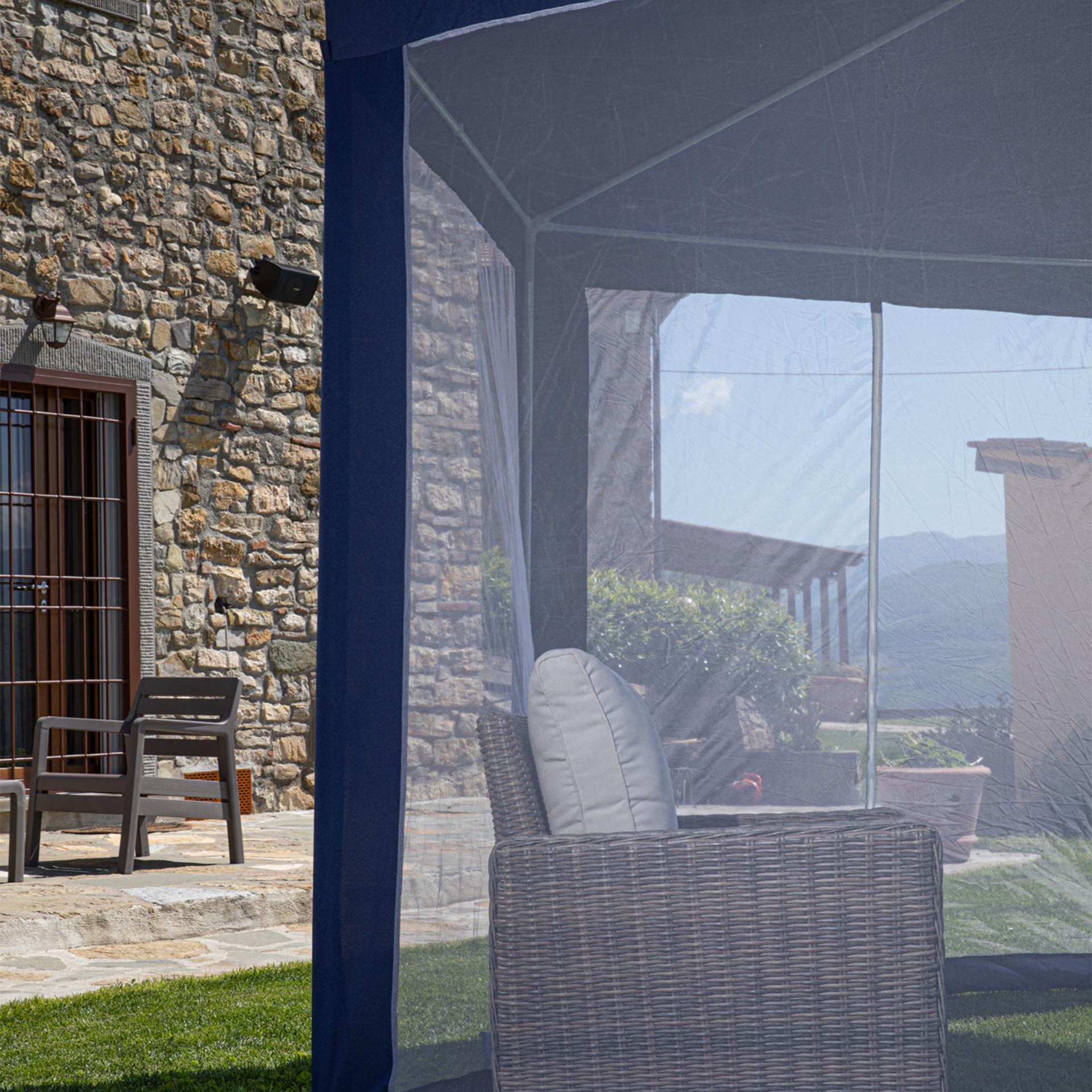 Gazebo esagonale con zanzariera, , large