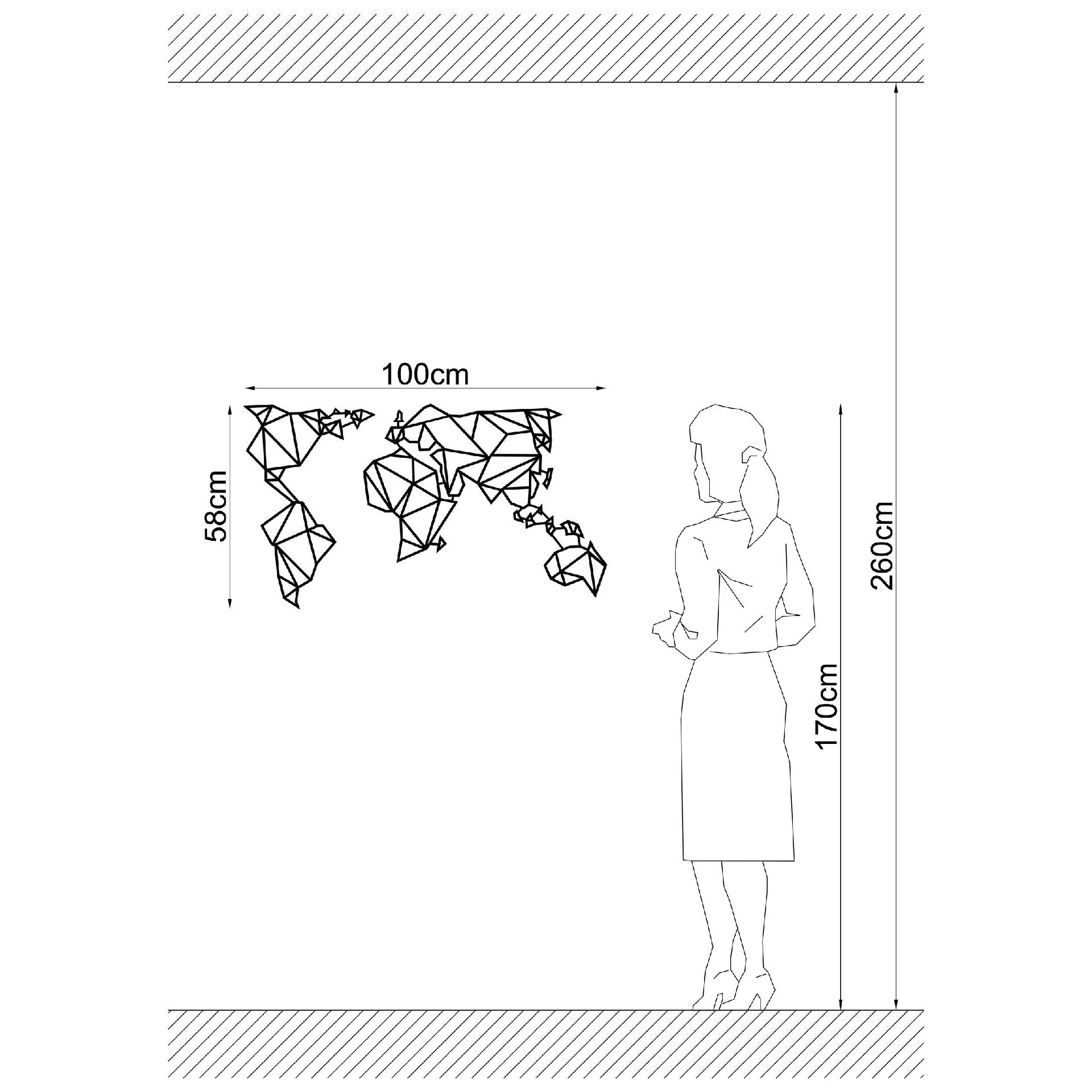 HOMEMANIA Decorazione da Parete Mondo, , large