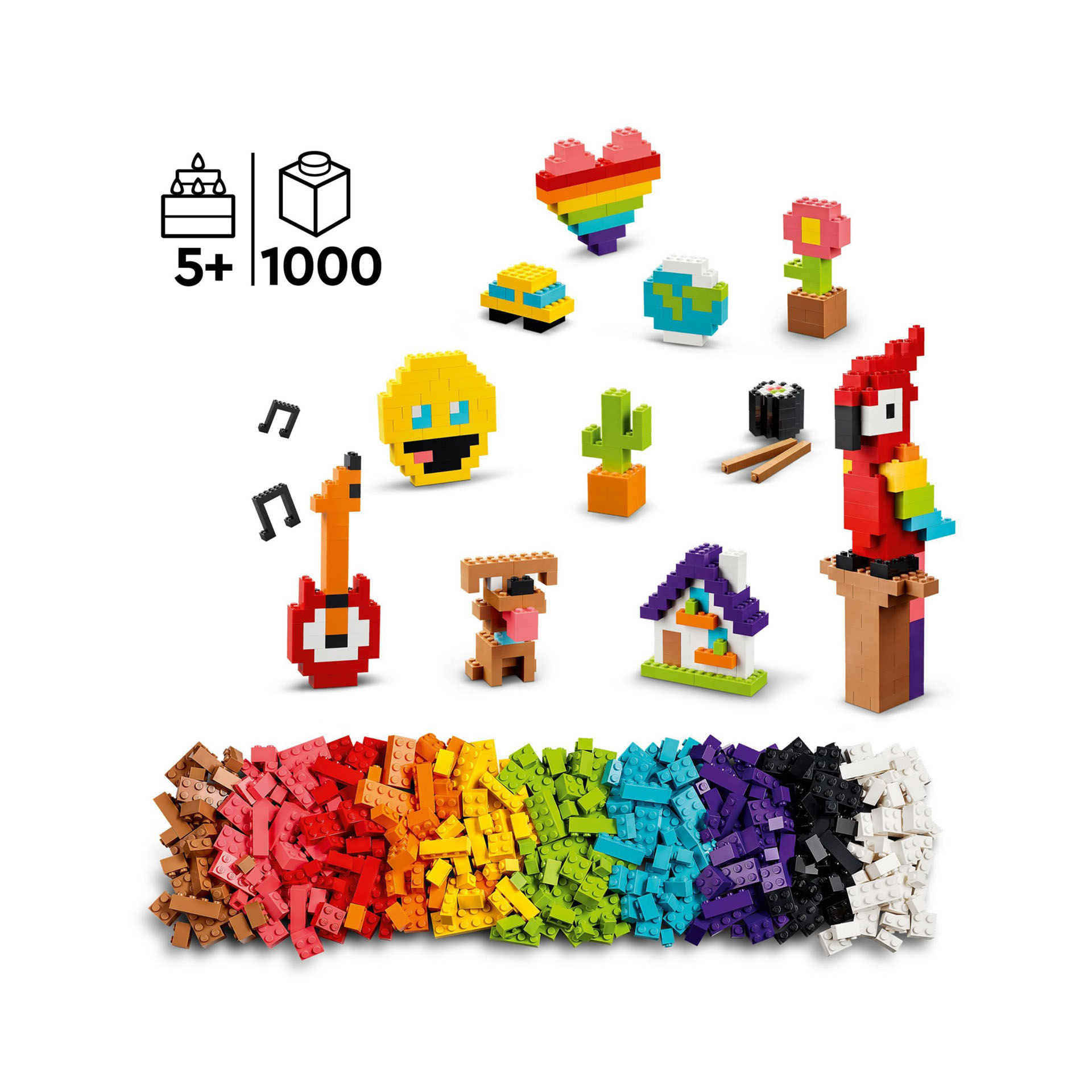 LEGO 11030 Classic Tanti Tanti Mattoncini, Set di Costruzioni con Emoji Sorriden 11030, , large