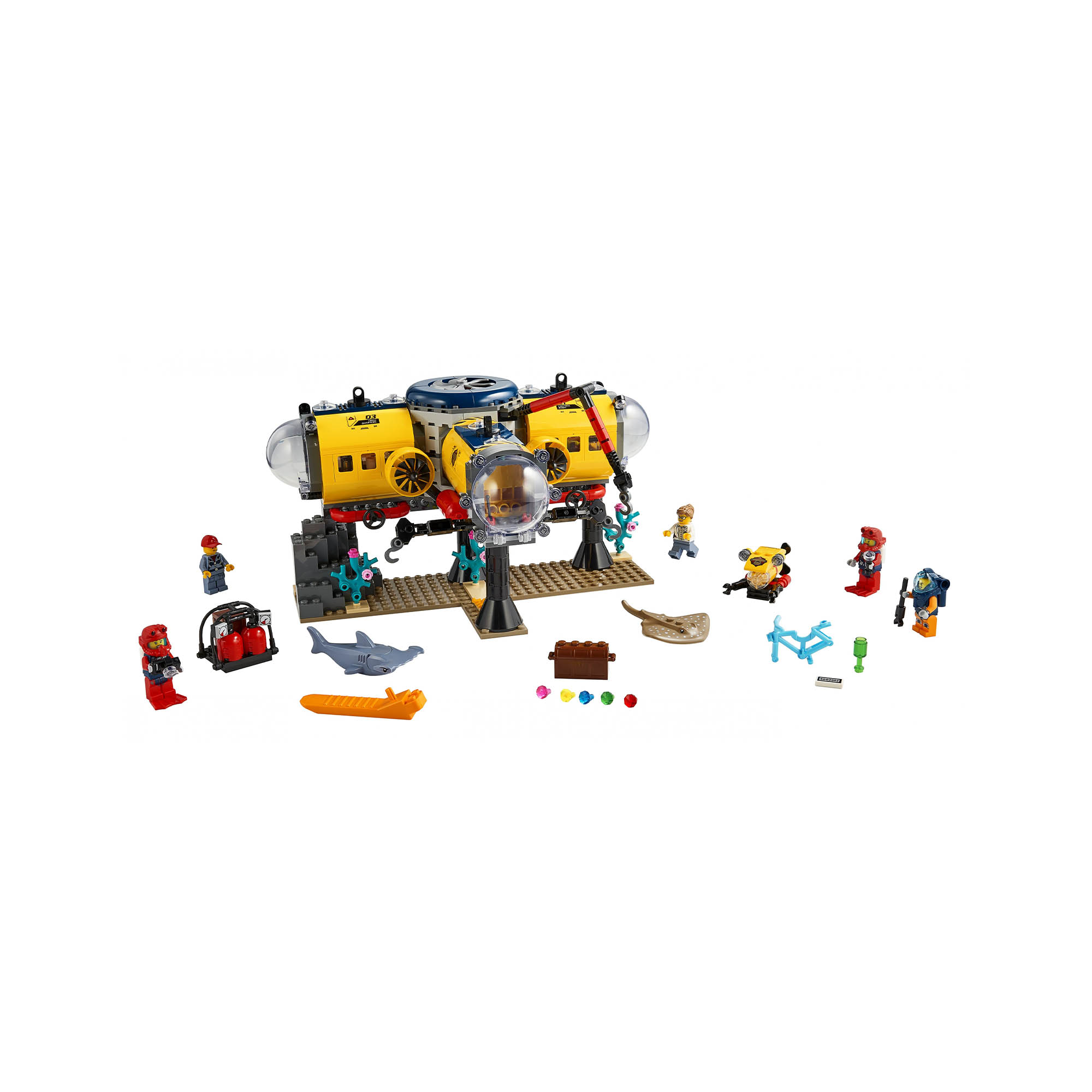 LEGO City Oceans Base per Esplorazioni Oceaniche, con Sottomarino Giocattolo, Dr 60265, , large