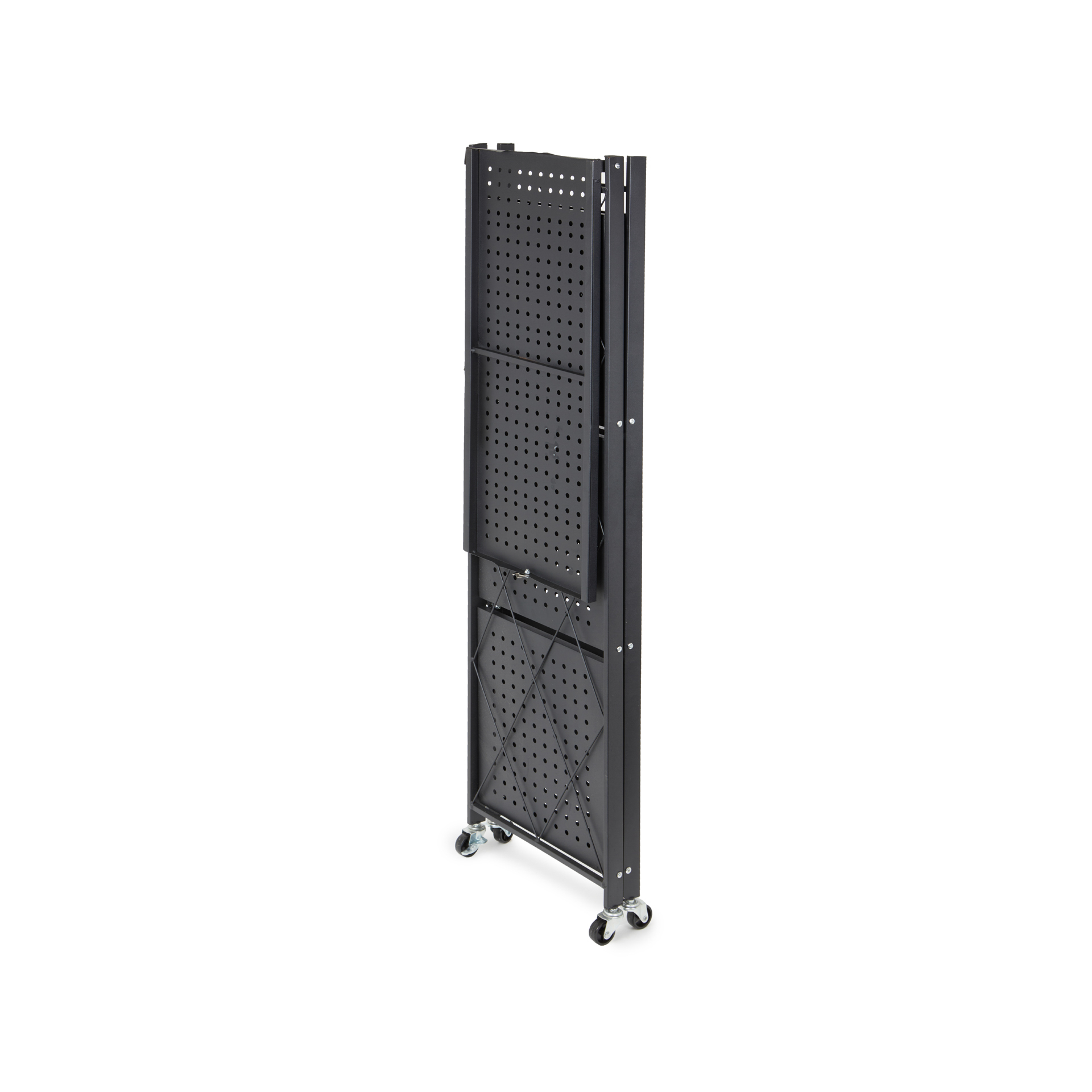 Scaffale pieghevole con ruote 4 ripiani, , large