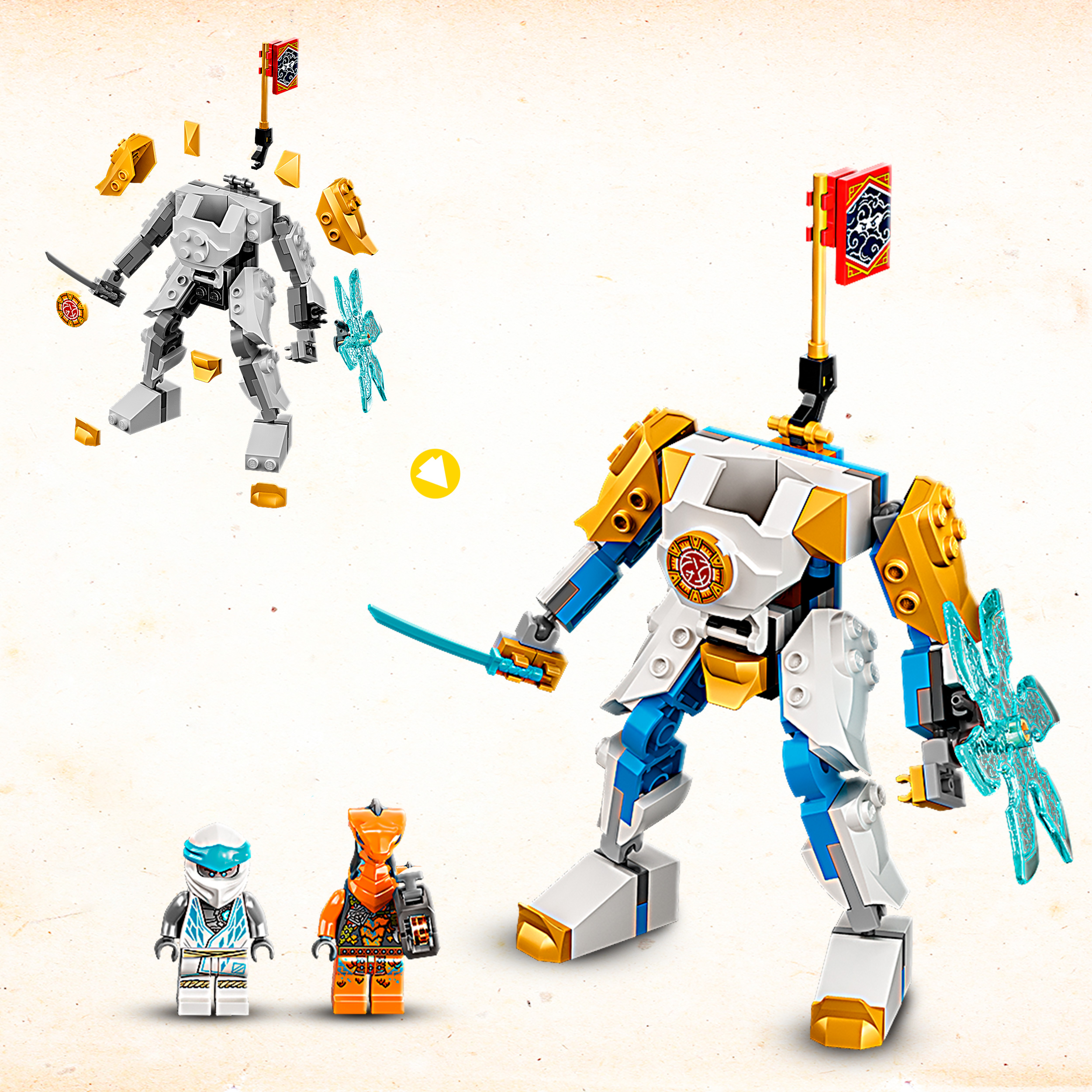 LEGO NINJAGO Mech Potenziato di Zane - EVOLUTION, Set per Bambini di 6 Anni con 71761, , large