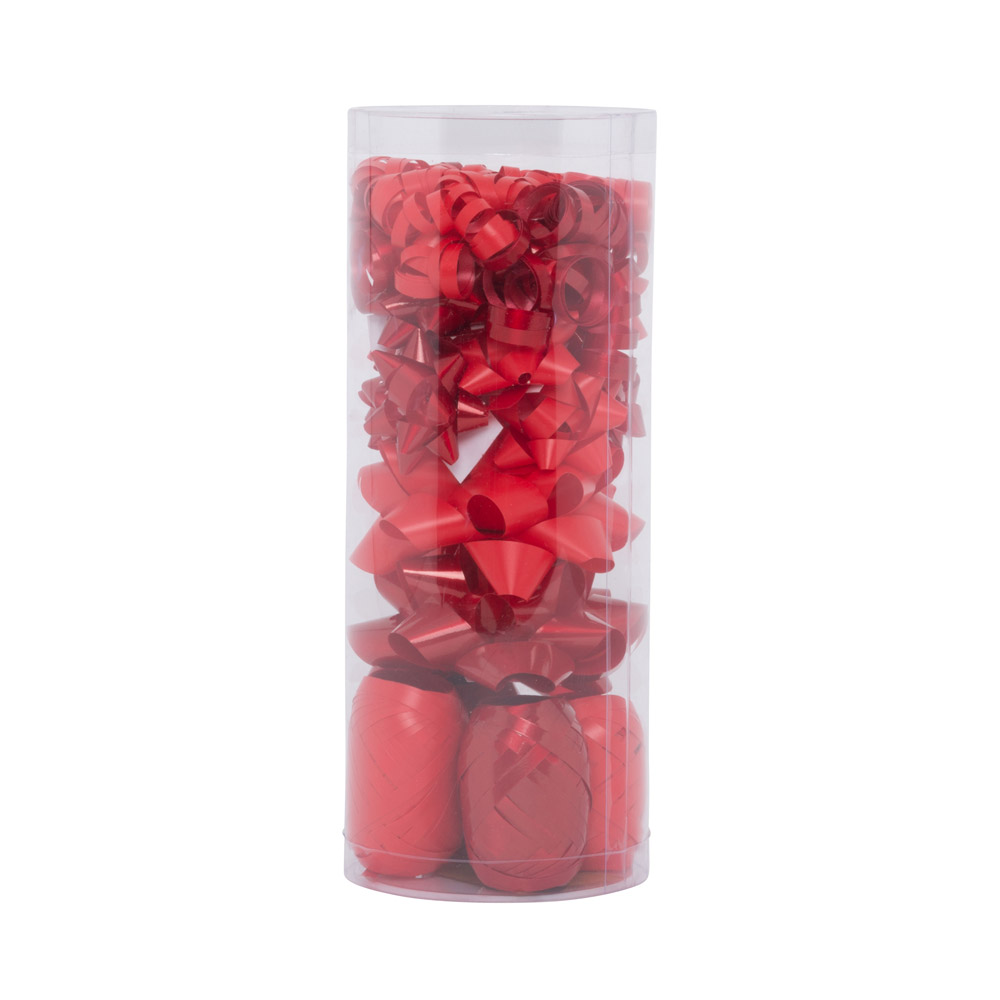 Nastri e fiocchi per pacchi -18 pezzi rossi, rosso, large