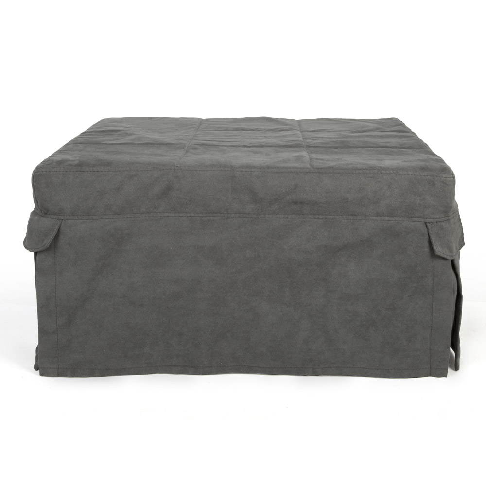 Pouf letto singolo, grigio, grigio, large