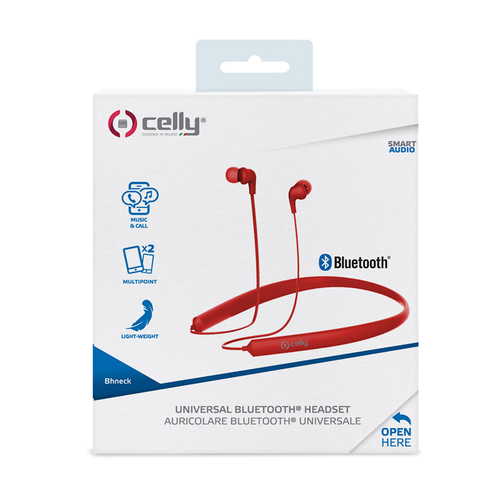 Auricolare Bluetooth universale Celly - Colore rosso, rosso, large