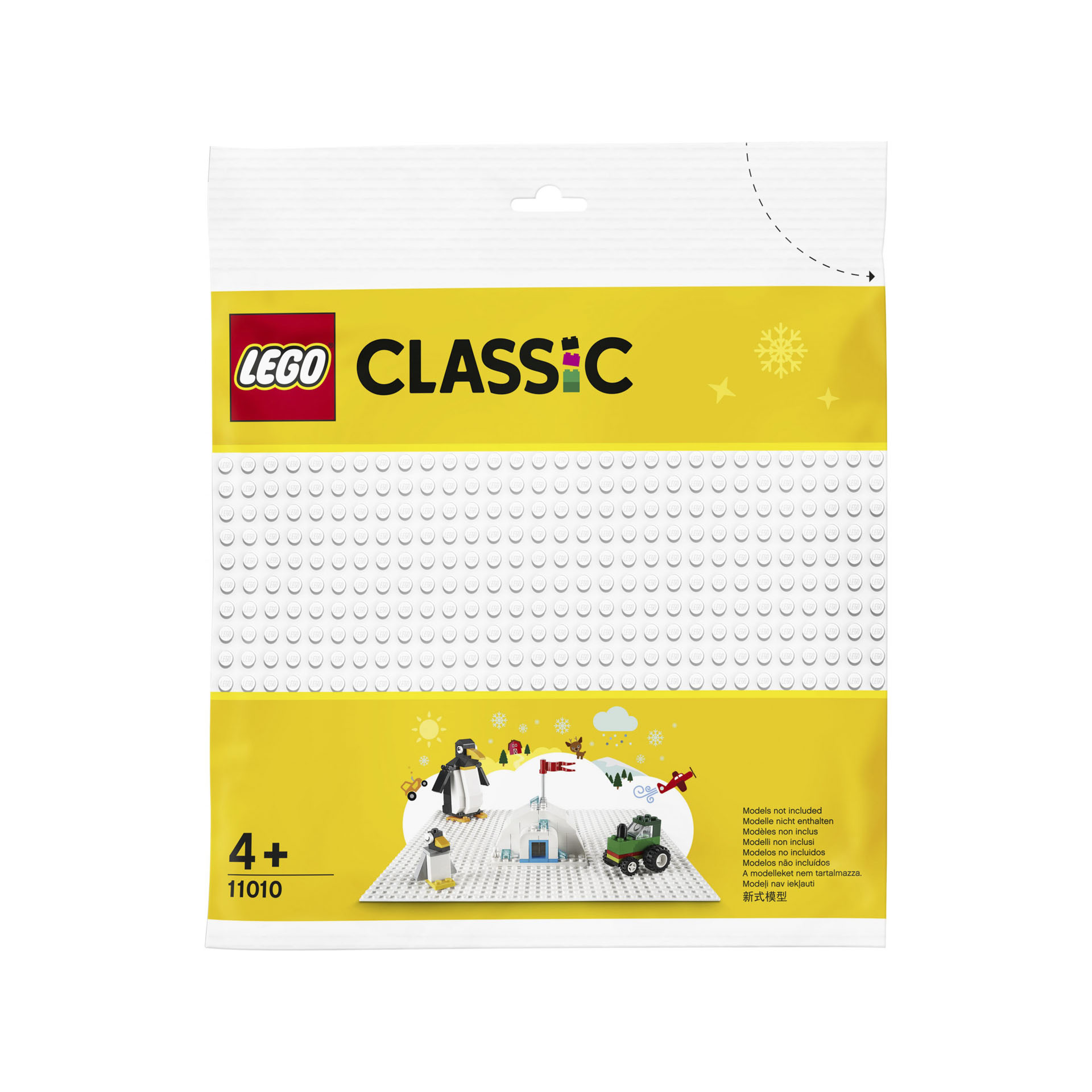 LEGO Classic Base Bianca, Base da Costruzione 25 cm x 25 cm per Ambientazioni In 11010, , large