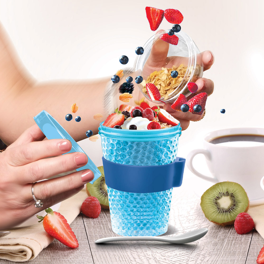 Acqua prova di perdita SveBake Tazza di muesli To-Go Porta Yogurt per Bambini Senza BPA Sicuro per Lavastoviglie 500+200ml Porta Yogurt 