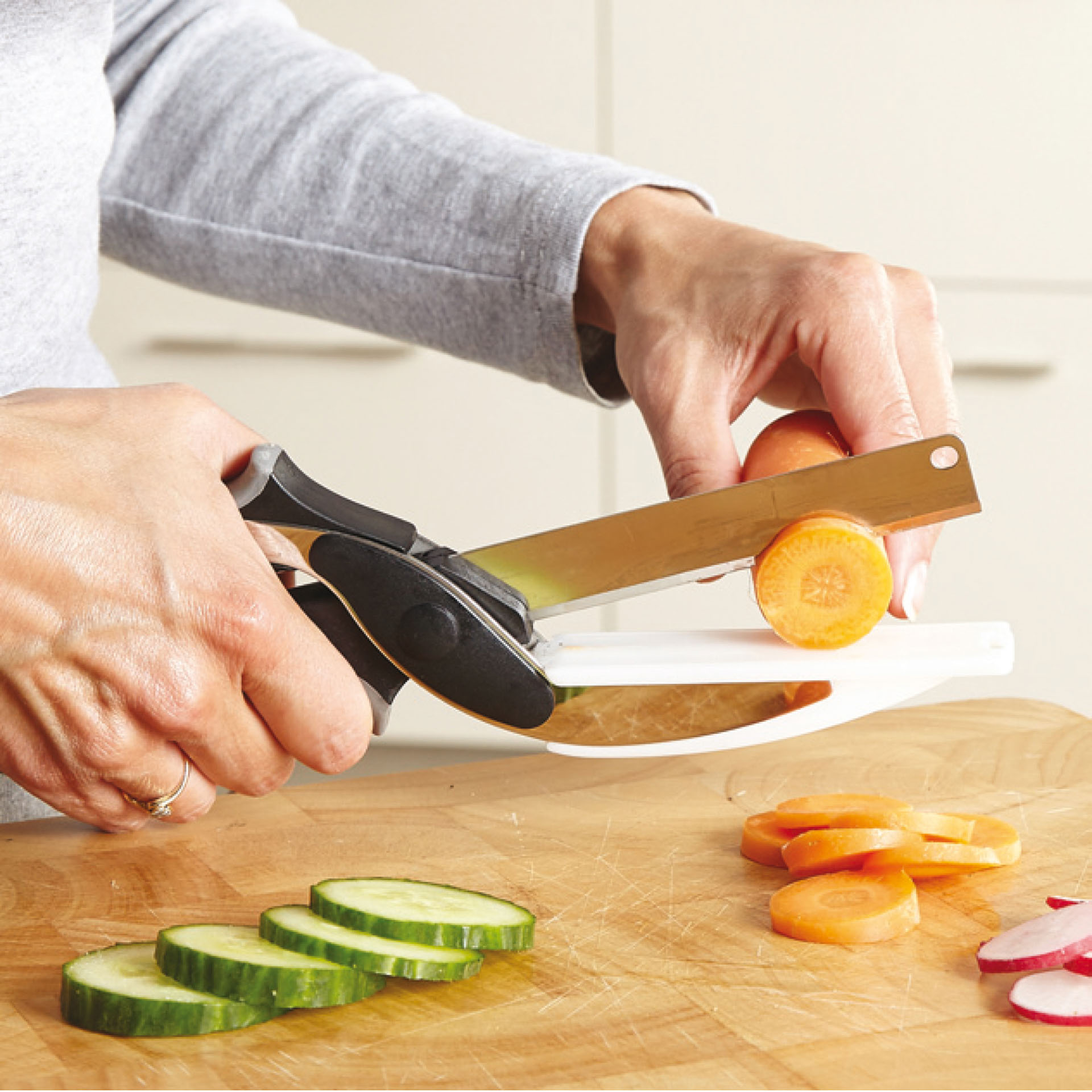 Tagliere e coltello da cucina 2 in 1, , large
