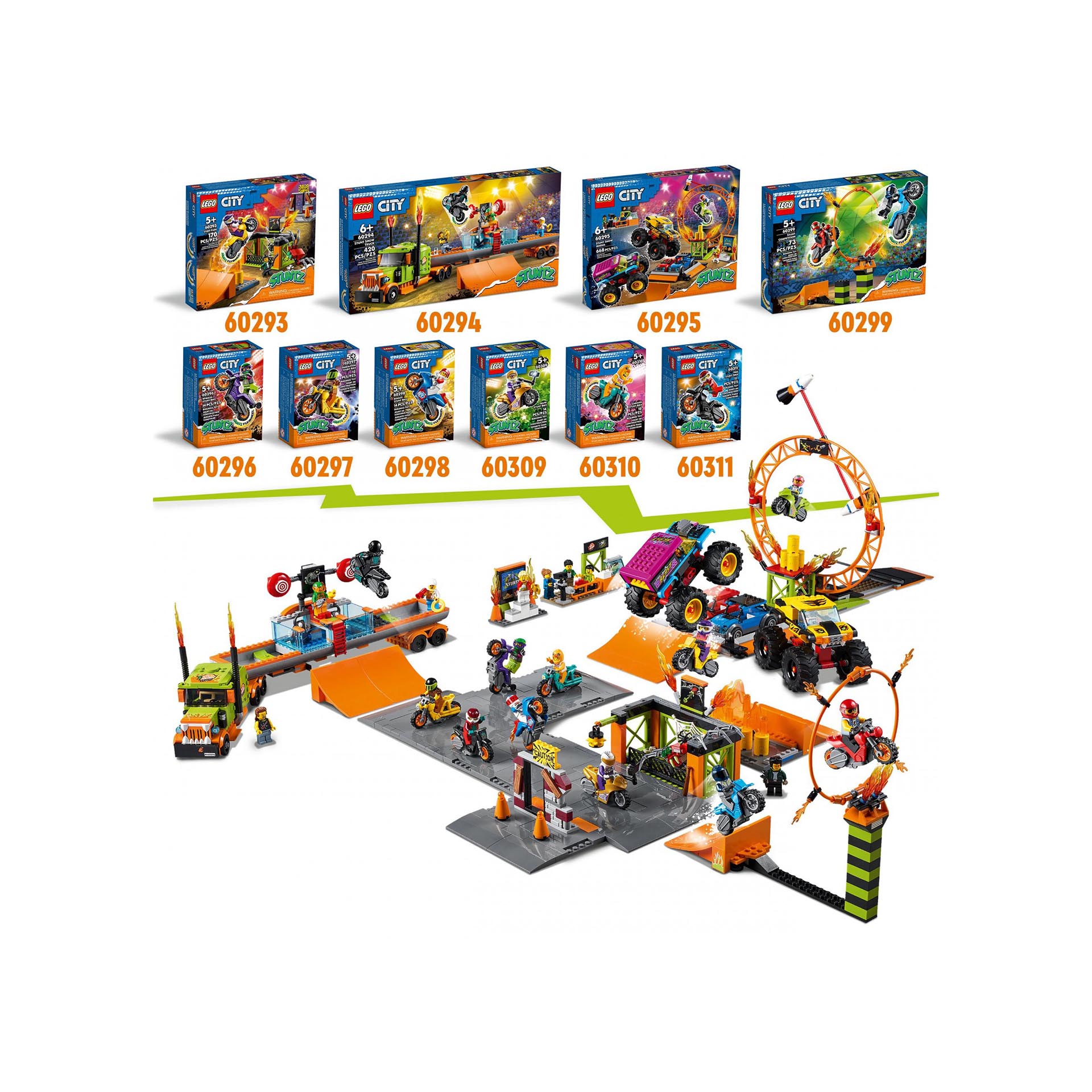LEGO City Stuntz Stunt Park, Set da Costruzione con Moto Giocattolo con Meccanis 60293, , large