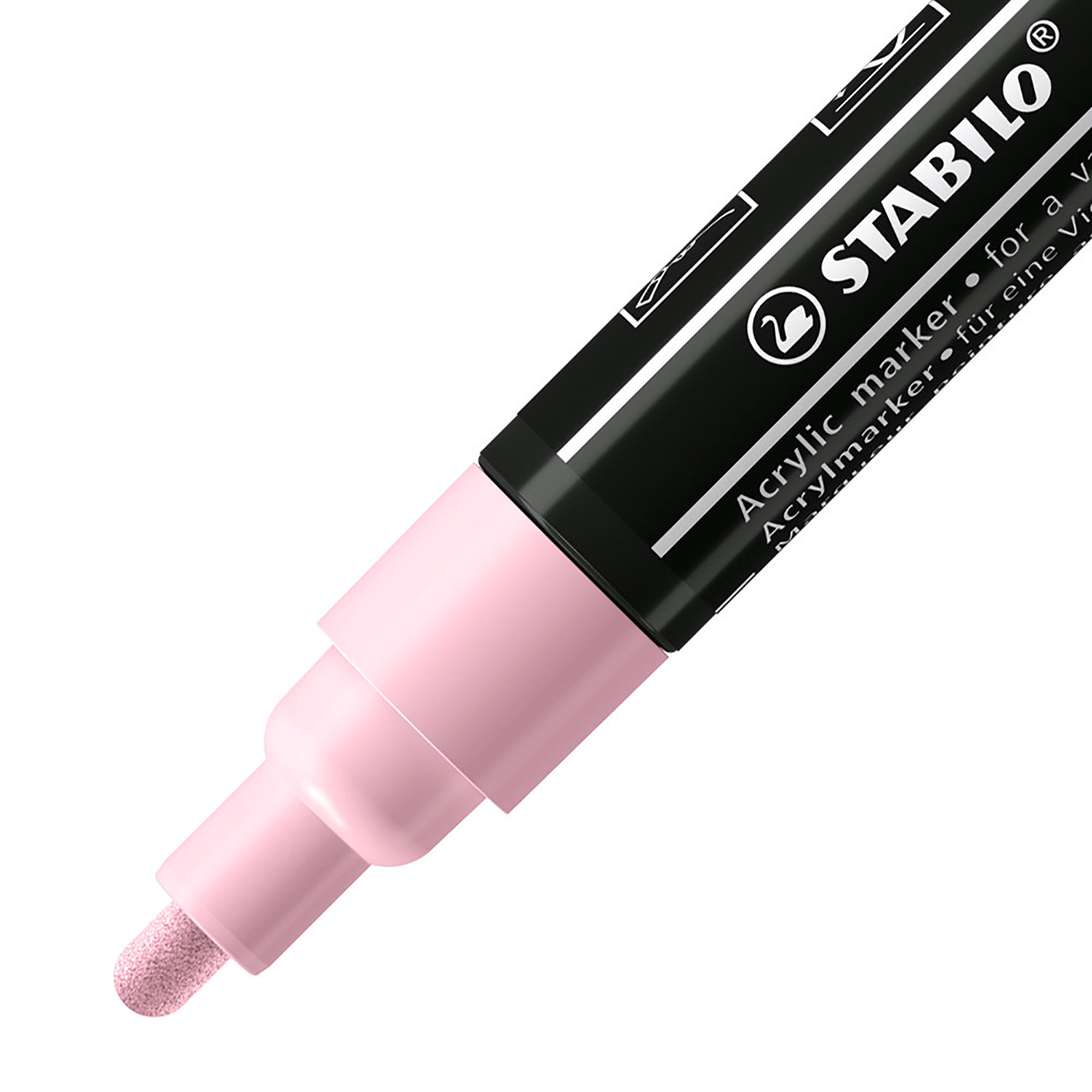 STABILO FREE Acrylic - T300 Punta rotonda 2-3mm - Confezione da 5 - Rosa antico, , large