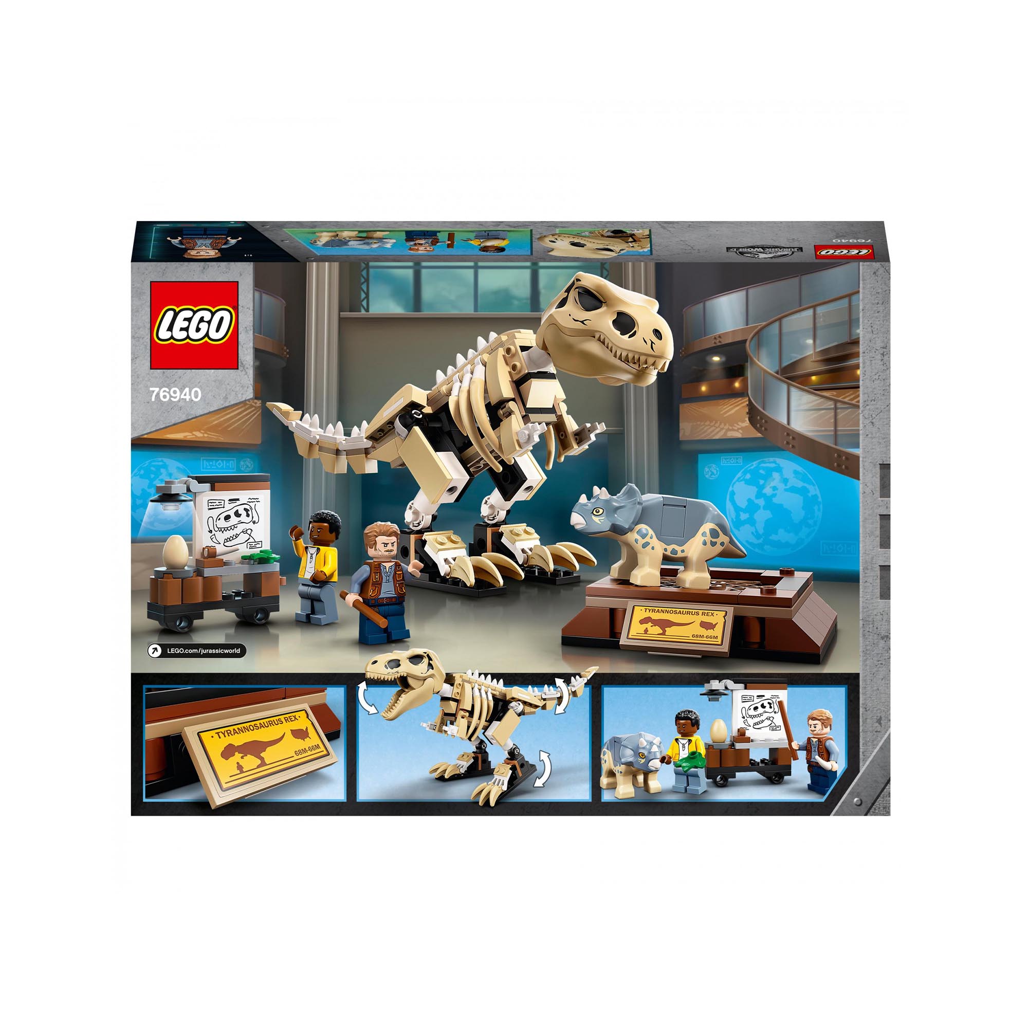 LEGO Jurassic World La Mostra del Fossile di Dinosauro T. Rex, Per Bambini dai 7 76940, , large