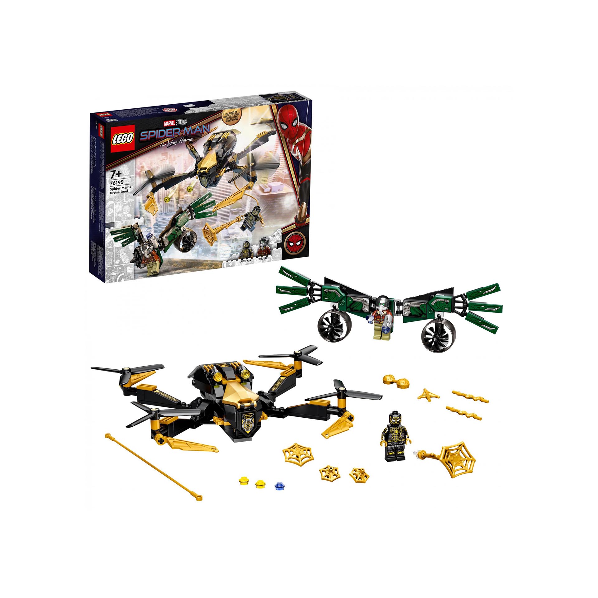 LEGO Marvel Duello Con Il Drone Di Spider-Man, Giocattoli Bambini 7 Anni e Più,  76195, , large