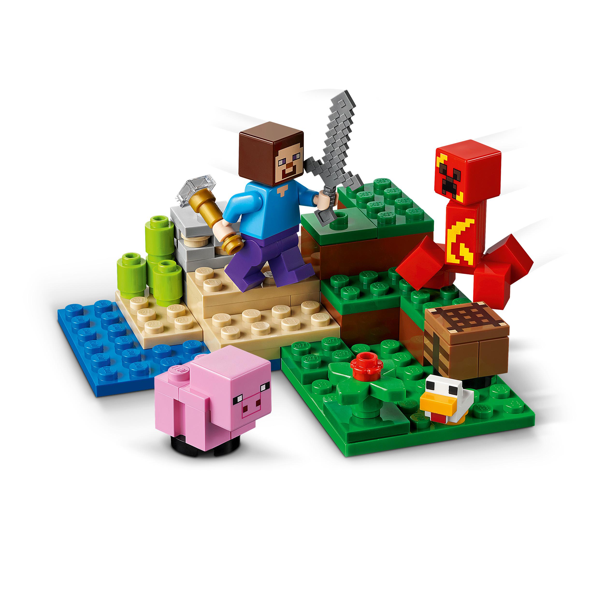 LEGO Minecraft L'agguato del Creeper, Mattoncini da Costruzione con Steve e 2 M 21177, , large