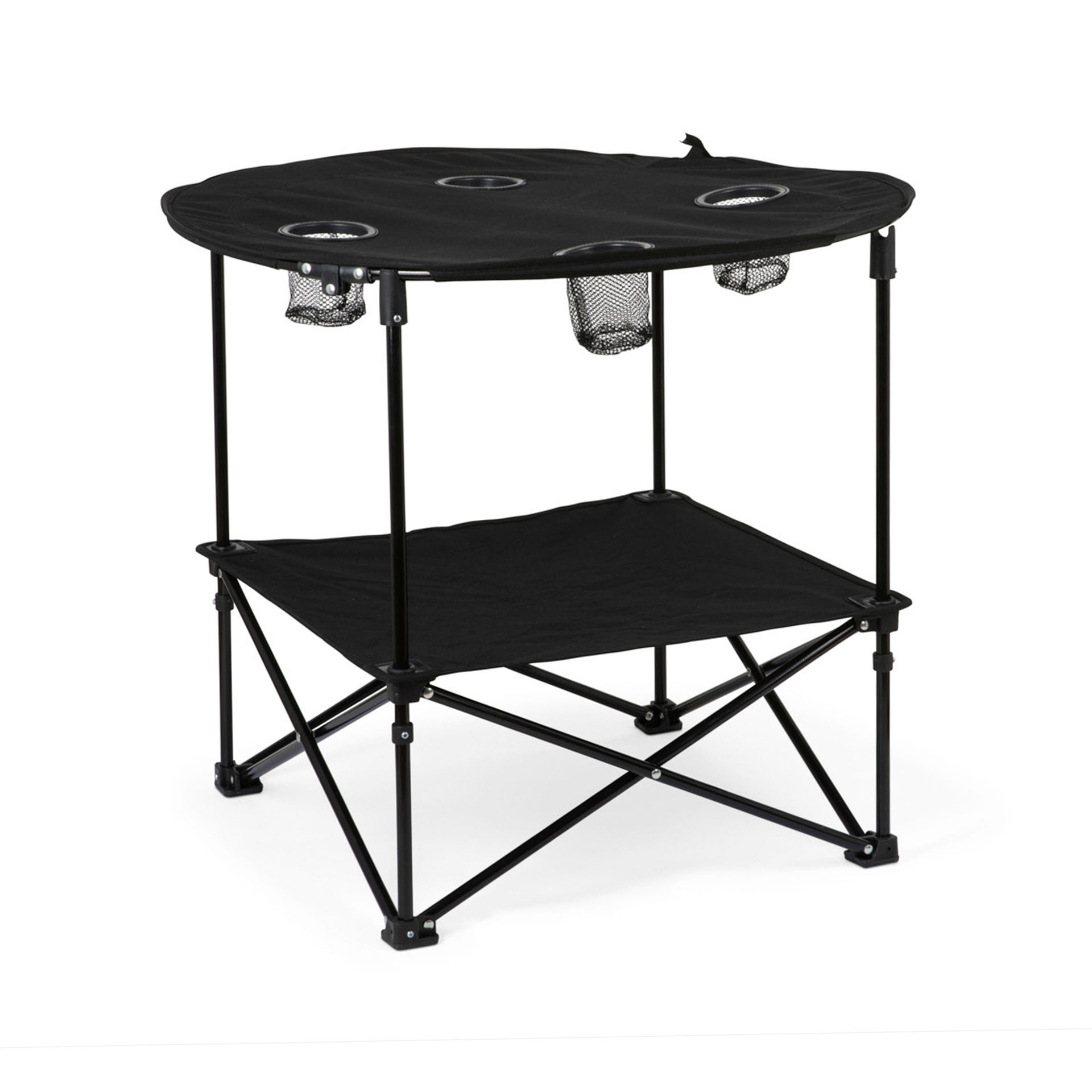 Tavolino pieghevole con 4 inserti porta bottiglia, , large