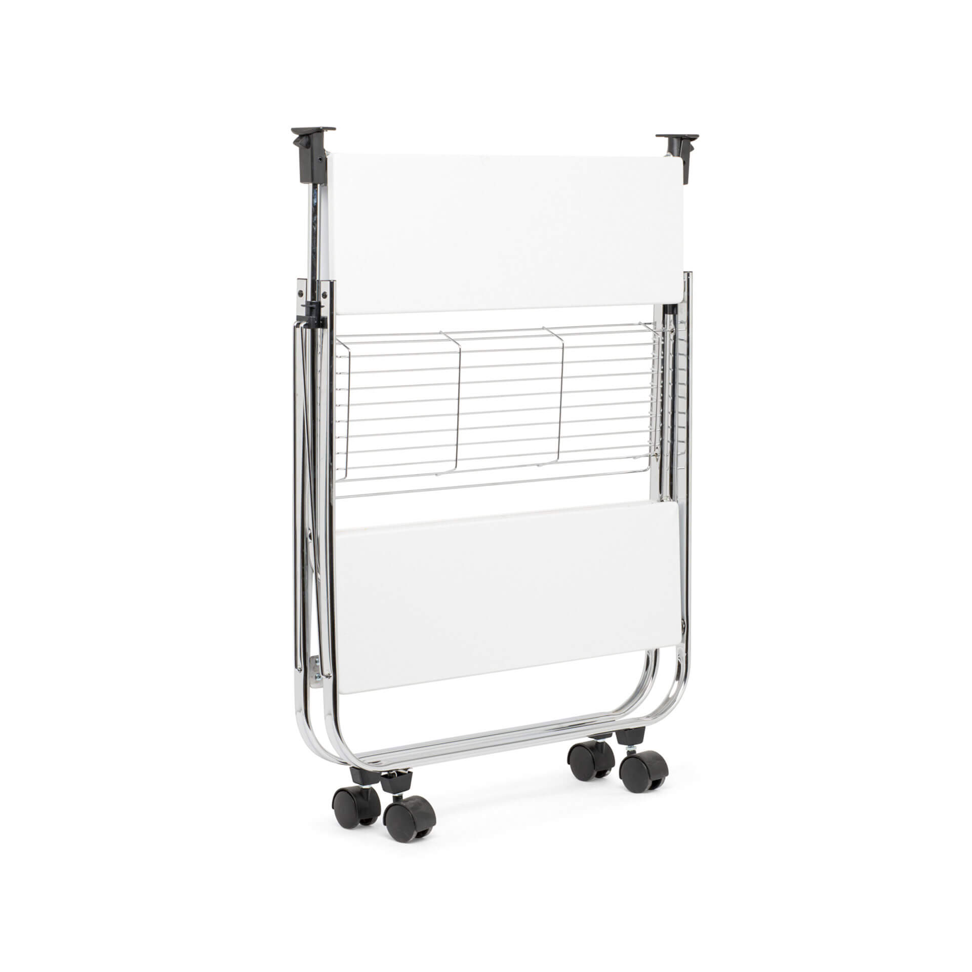 Carrello pieghevole da cucina bianco, , large