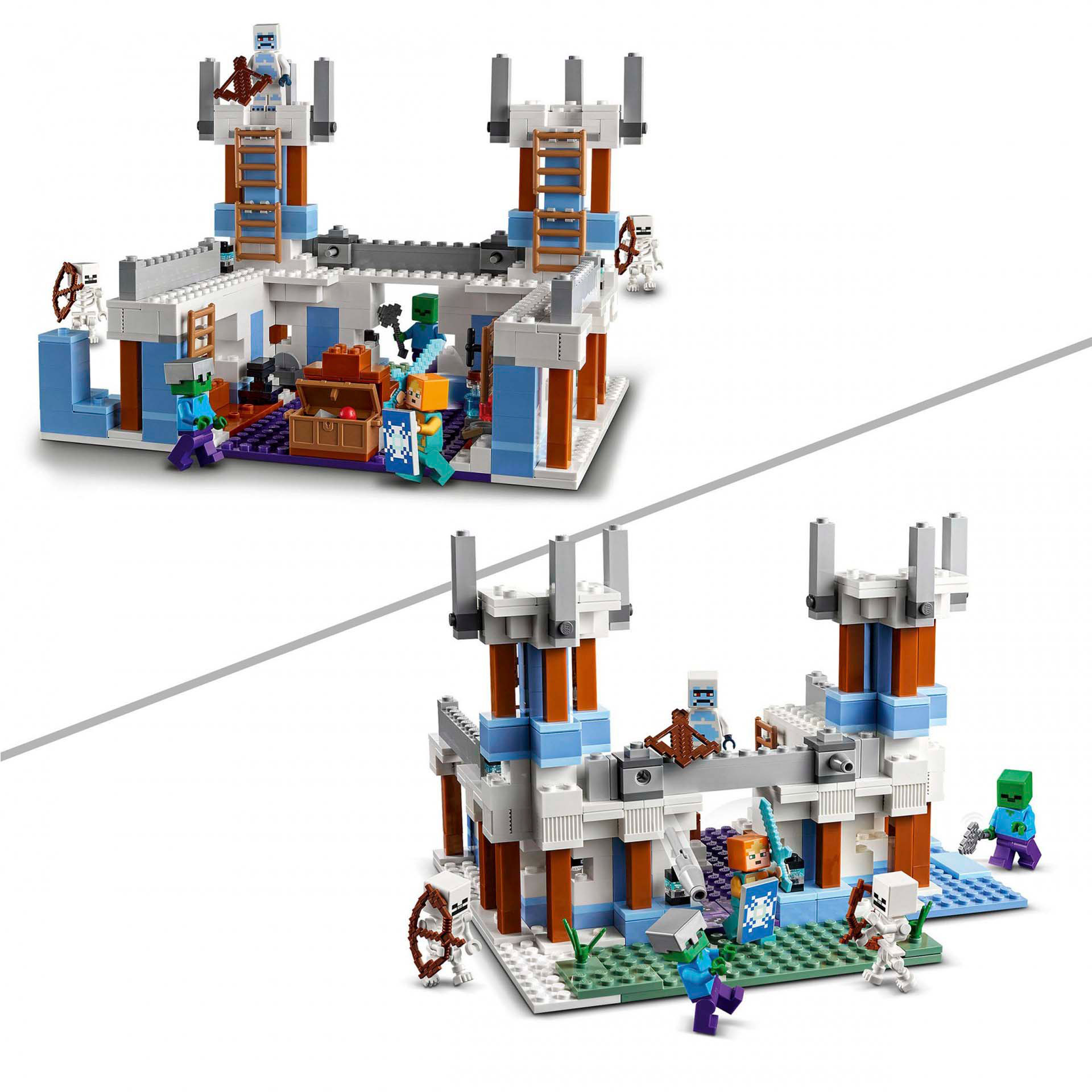 LEGO Minecraft Il Castello di Ghiaccio, Giocattoli Creativi da Costruire con Fig 21186, , large
