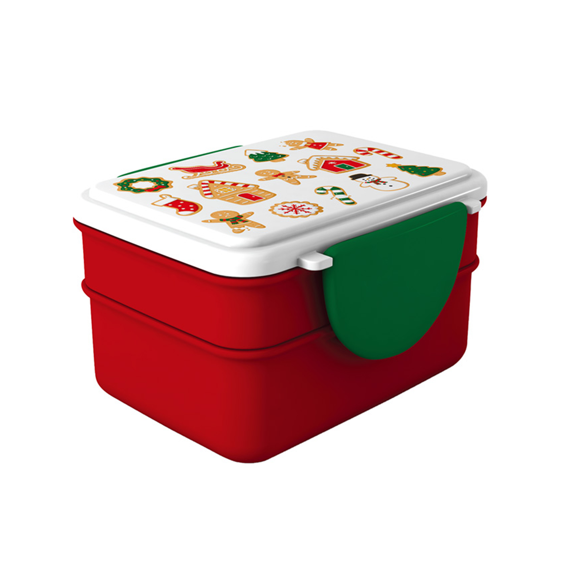 Lunch Box Porta Pranzo Natalizio Con Posate, , large