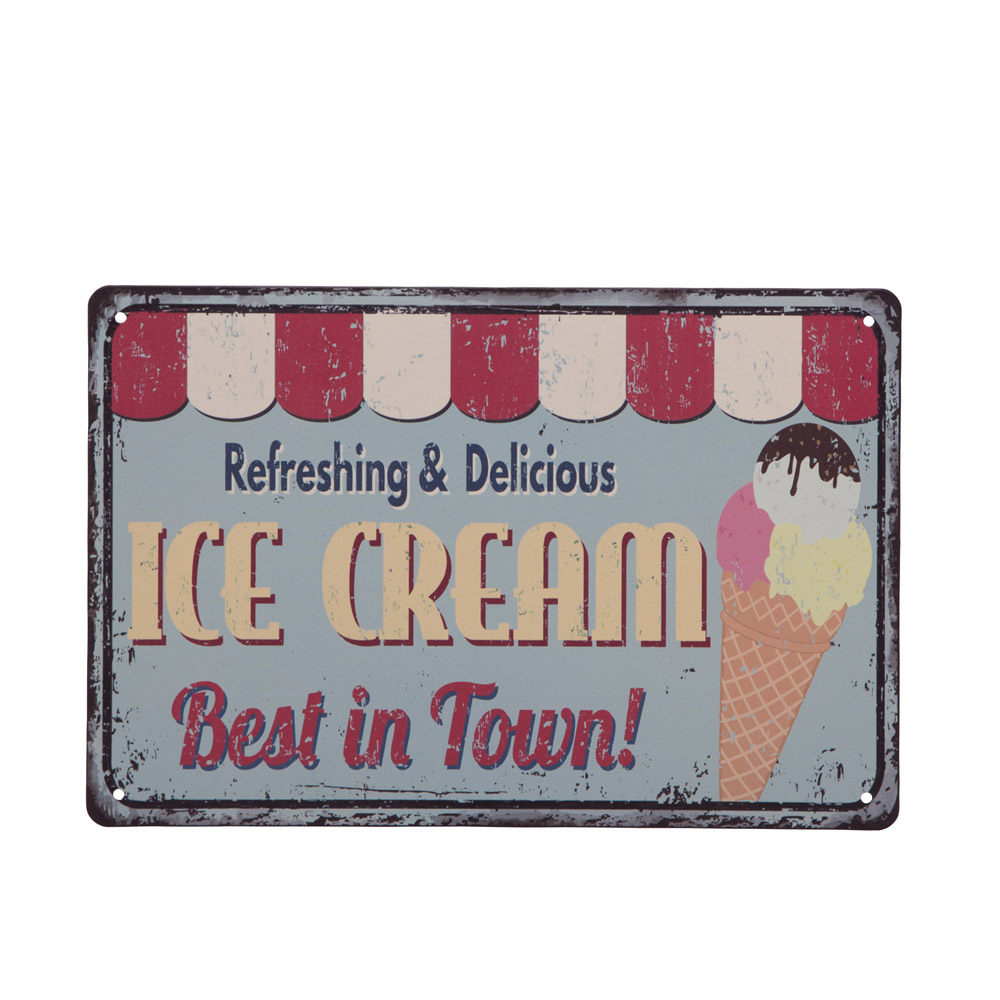 Targa Vintage In Metallo - Ice Cream, , large