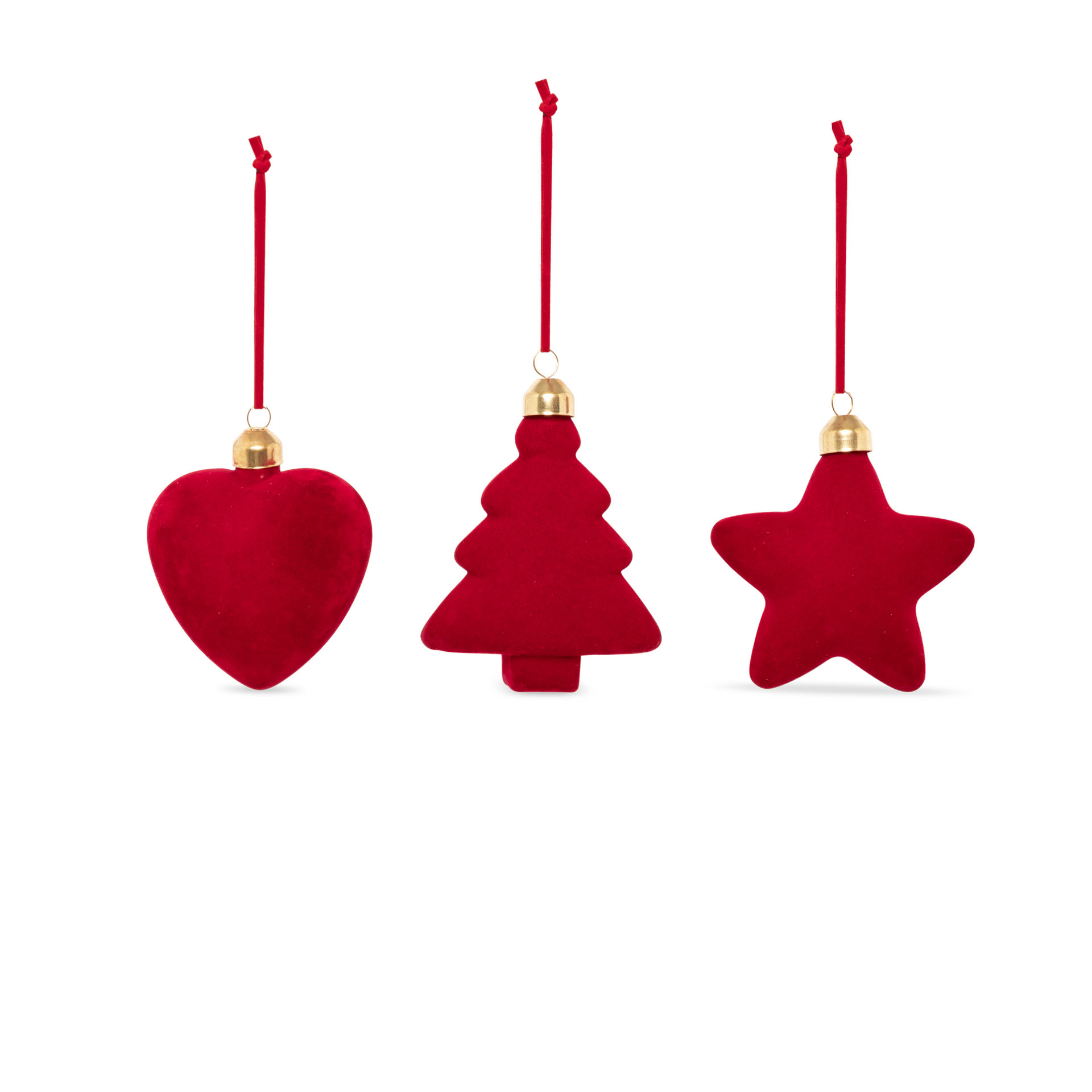 Decorazioni floccate set da 3 pz, , large