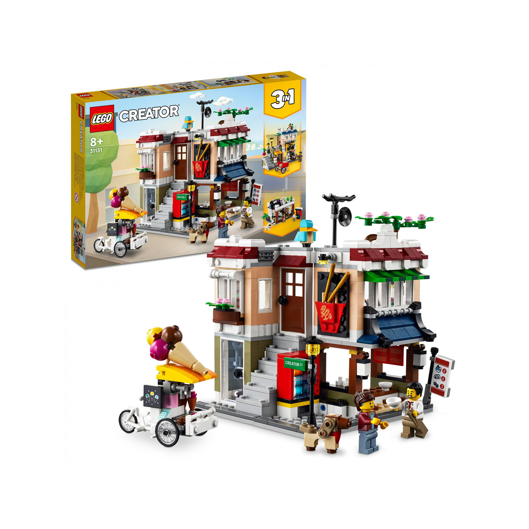 LEGO Creator 3 in 1 Ristorante Noodle Cittadino, Casa Giocattolo con Negozio Bic 31131, , large