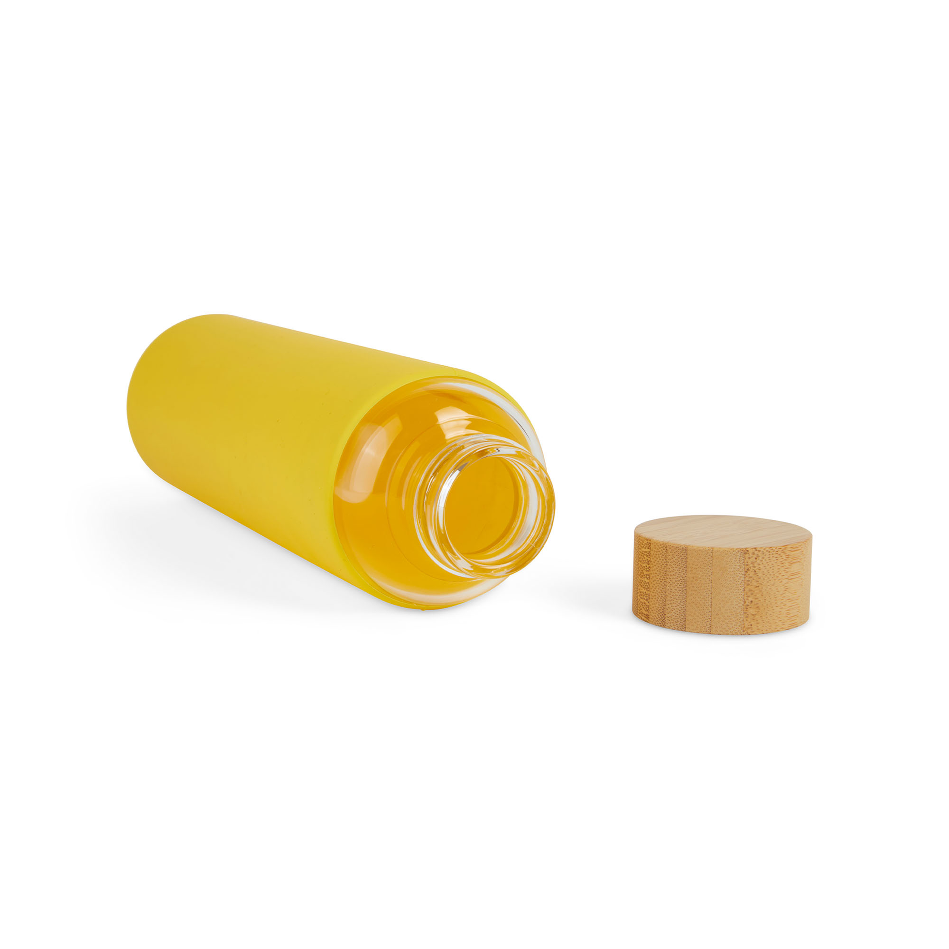 Borraccia in vetro, silicone e bambù, , large