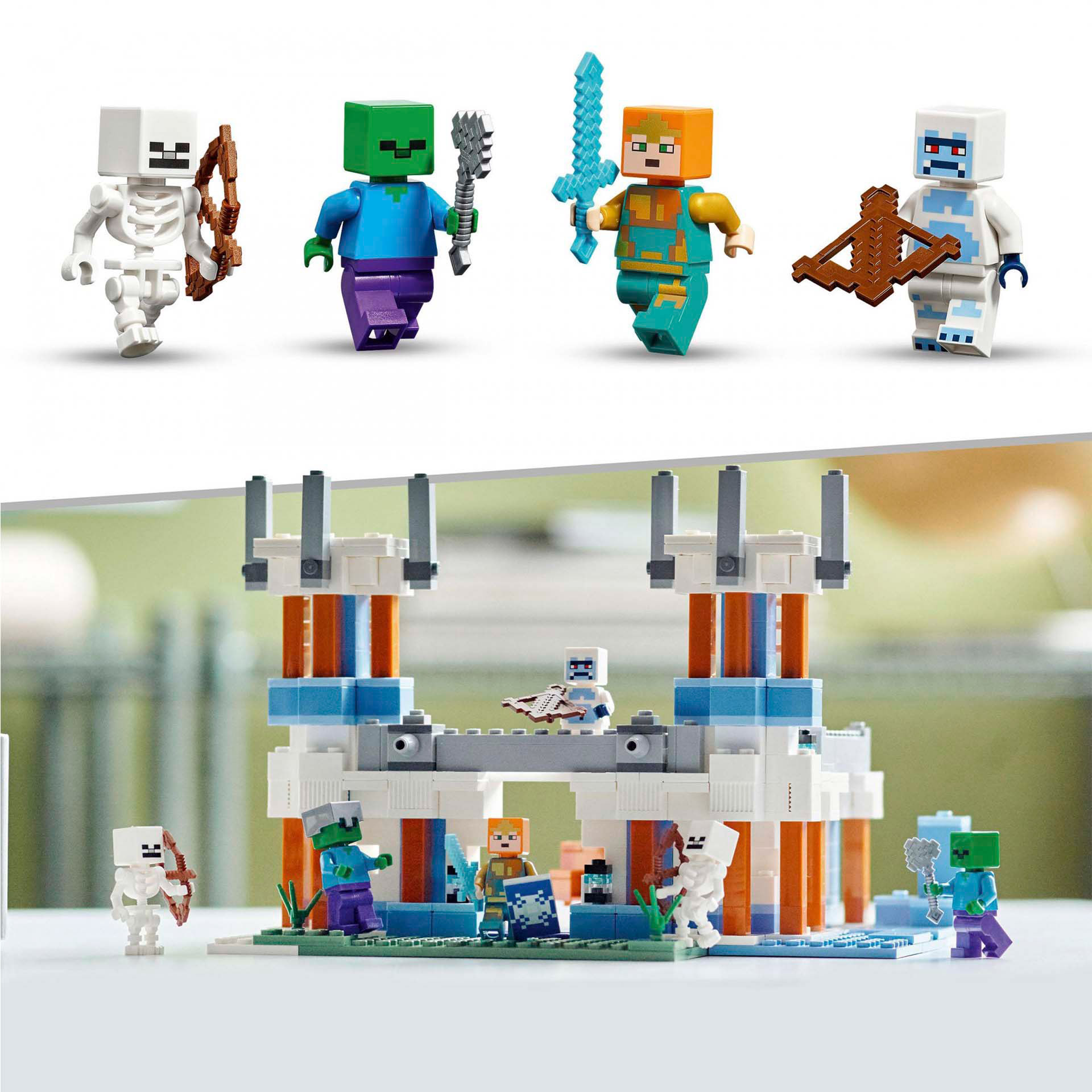 LEGO Minecraft Il Castello di Ghiaccio, Giocattoli Creativi da Costruire con Fig 21186, , large
