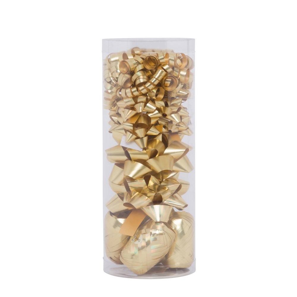 Nastri e fiocchi per pacchi -18 pezzi oro, oro, large